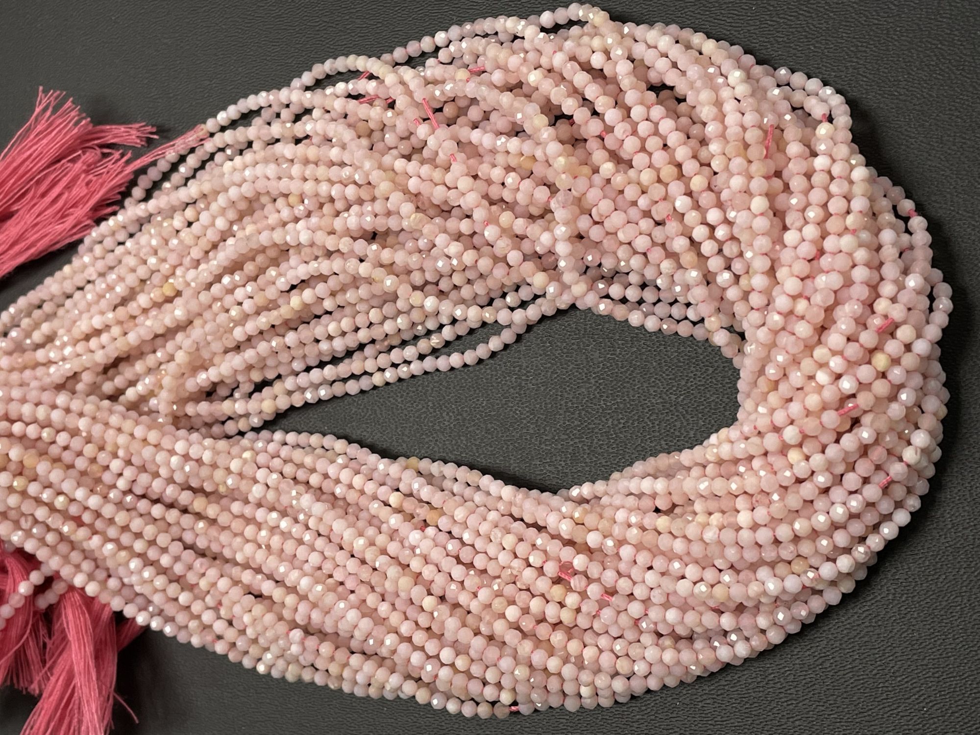 Pink Opal Rondelle Faceted