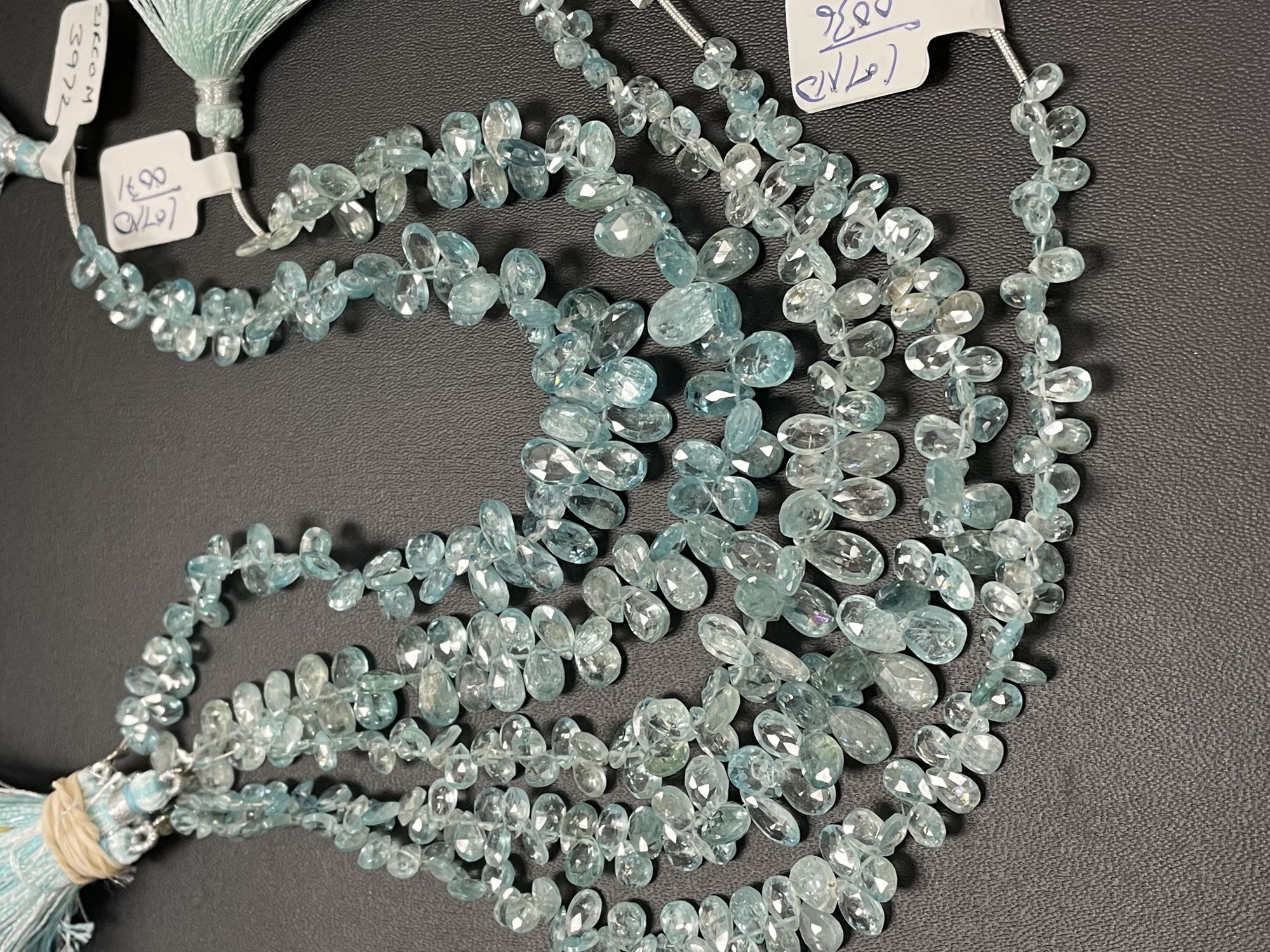 Blue Zircon Pear Faceted