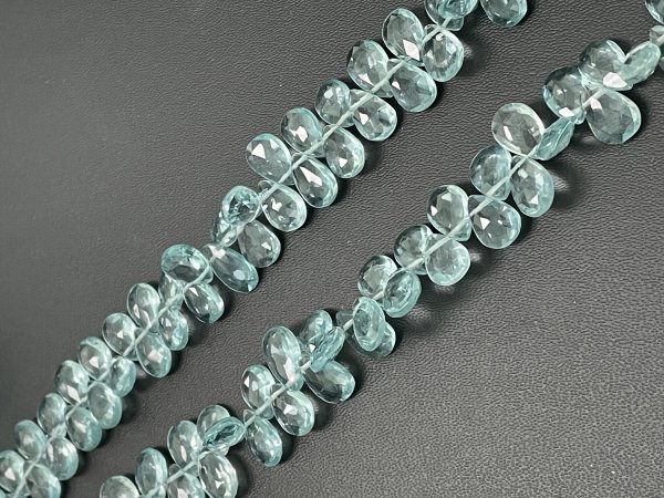 Aquamarine Hydro Quartz Pear Faceted