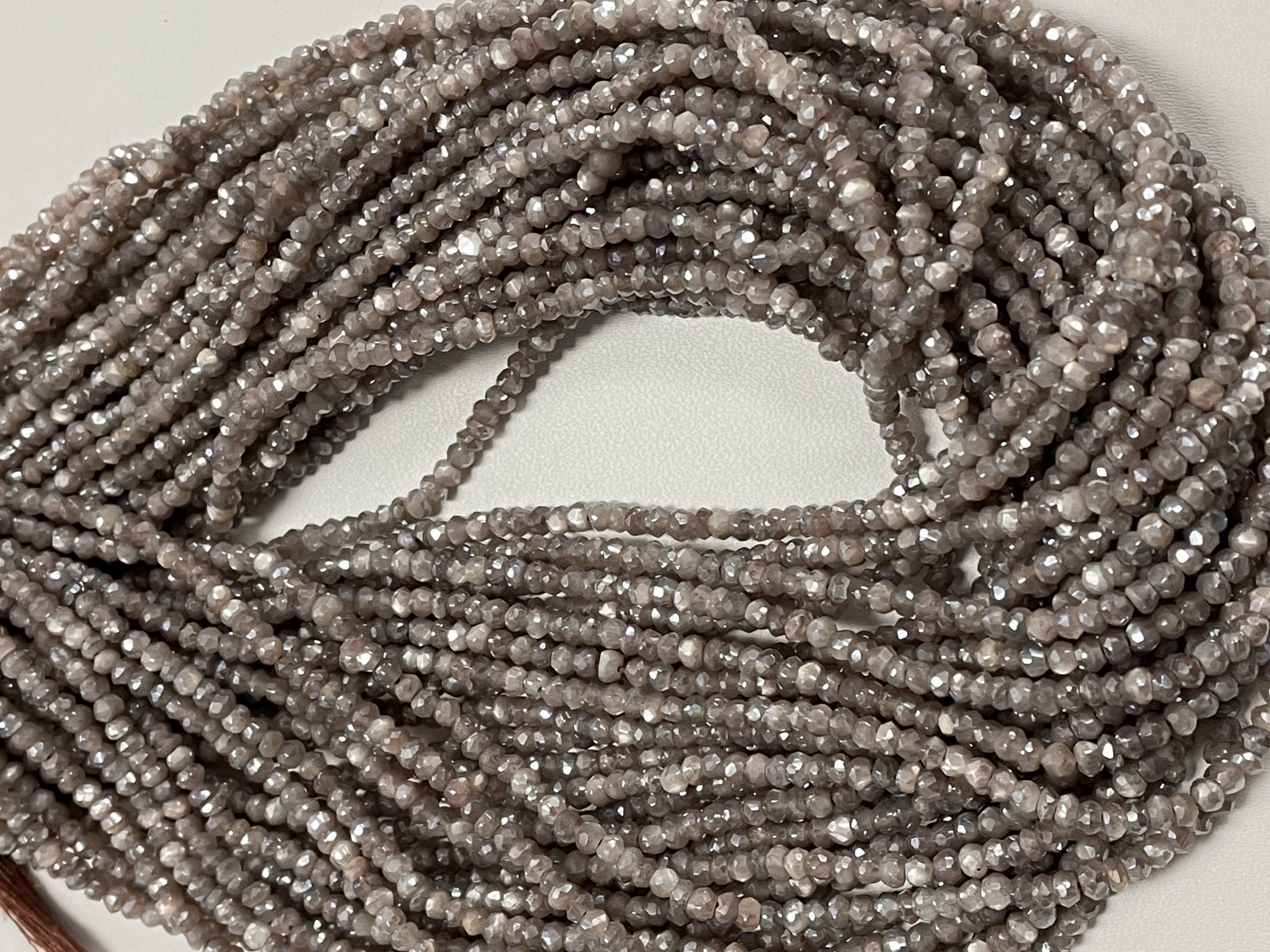 Coated Chocolate Moonstone Rondelle Faceted