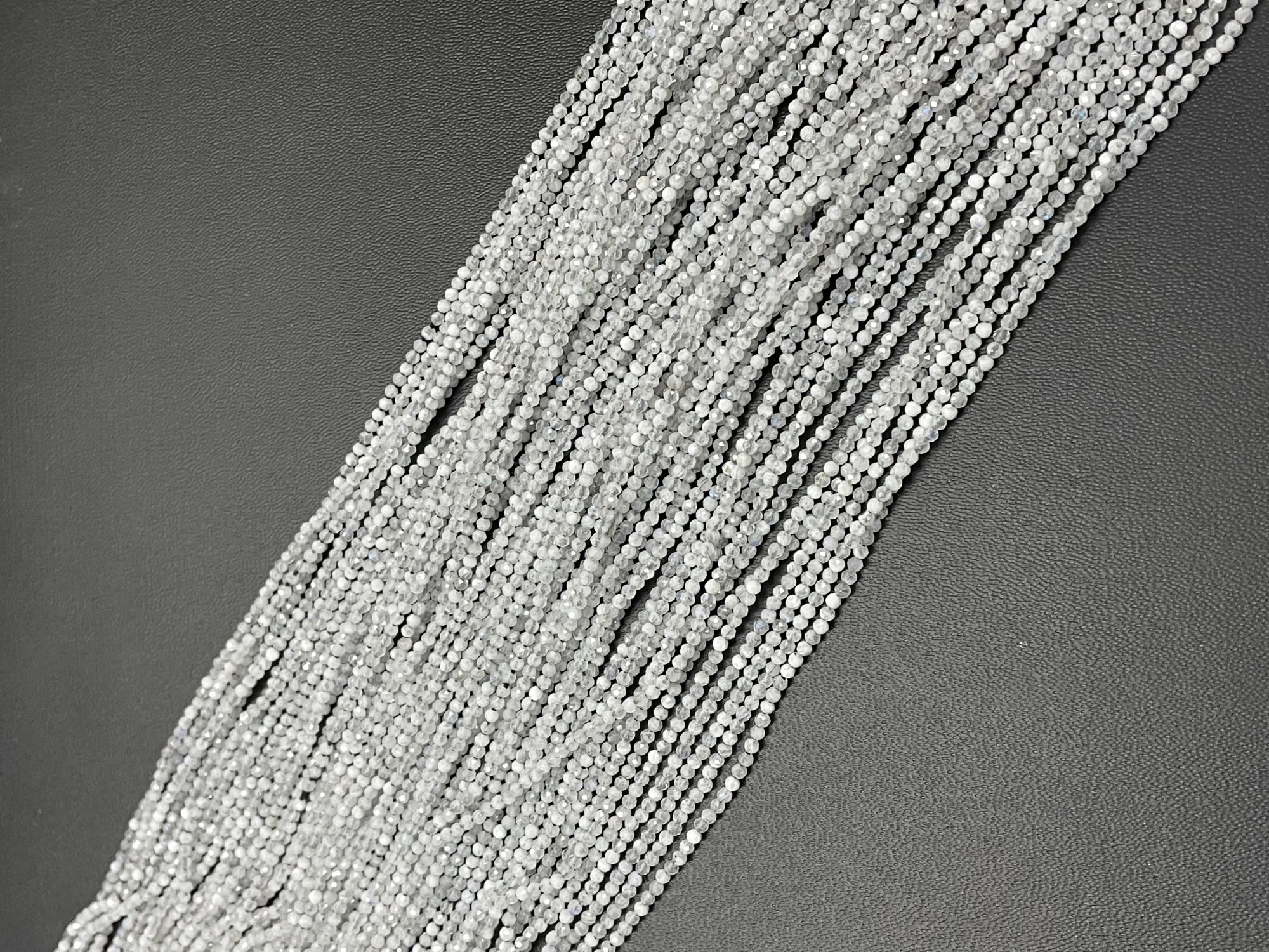 Light Grey Moonstone Rondelle Faceted