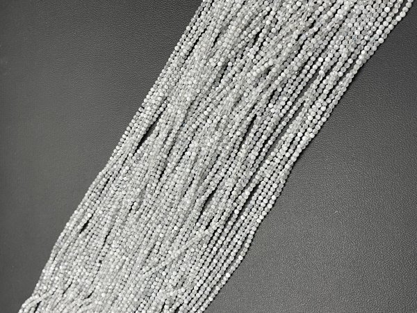 Light Grey Moonstone Rondelle Faceted