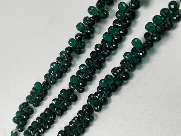 Teal Hydro Quartz Drop Faceted