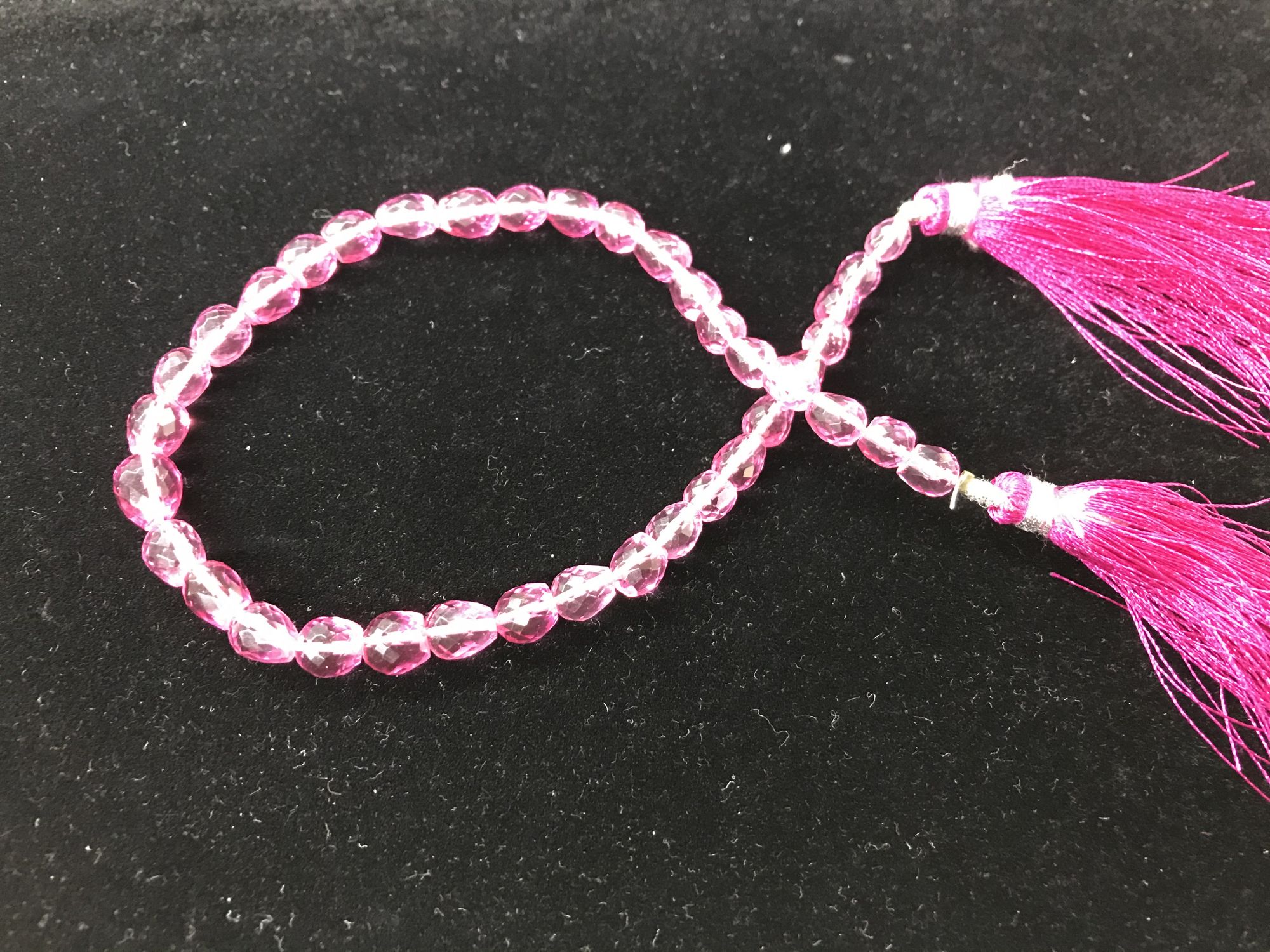 Pink Quartz Straight Drill Drops Faceted
