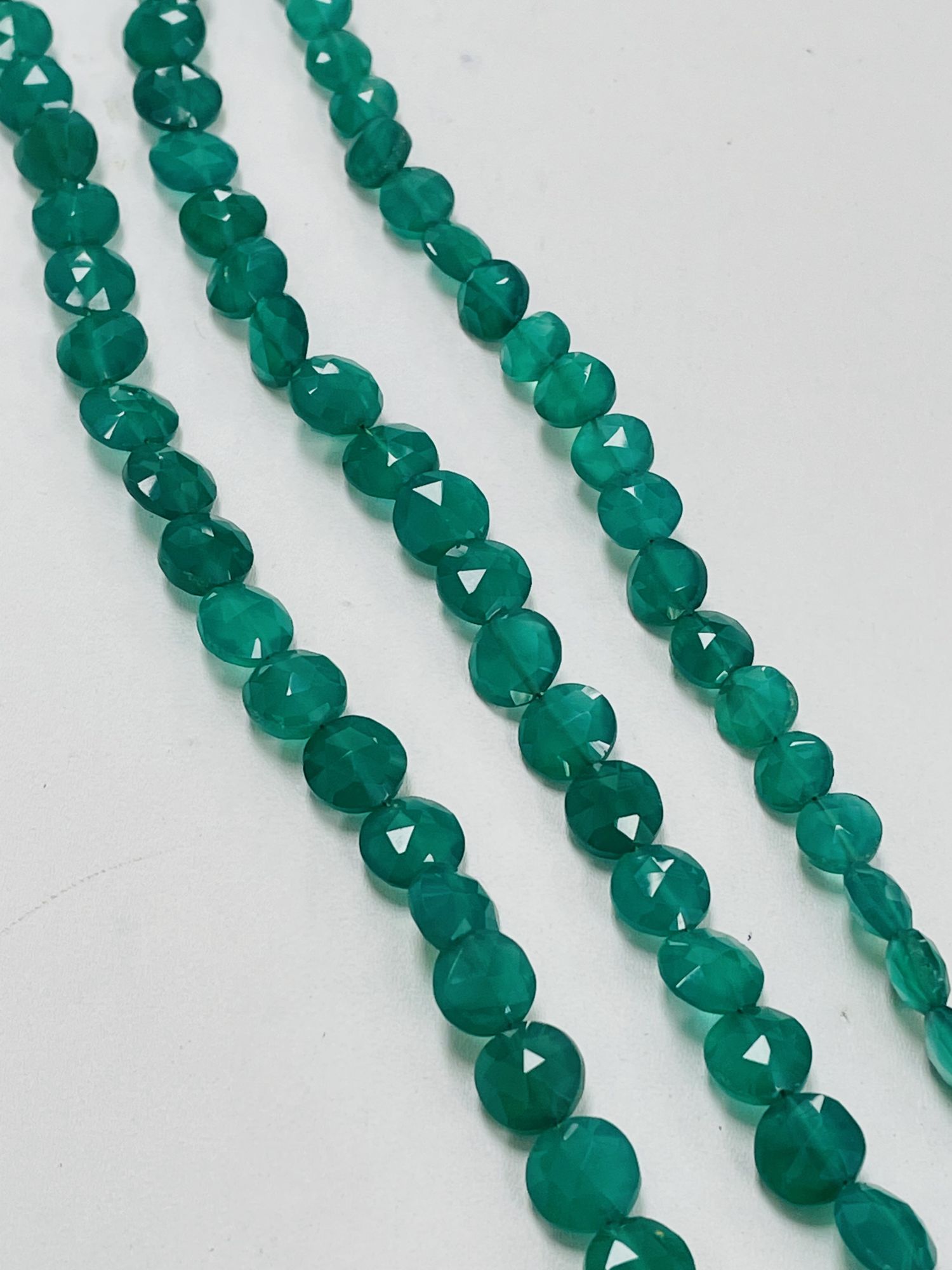 Green Onyx Coin Faceted