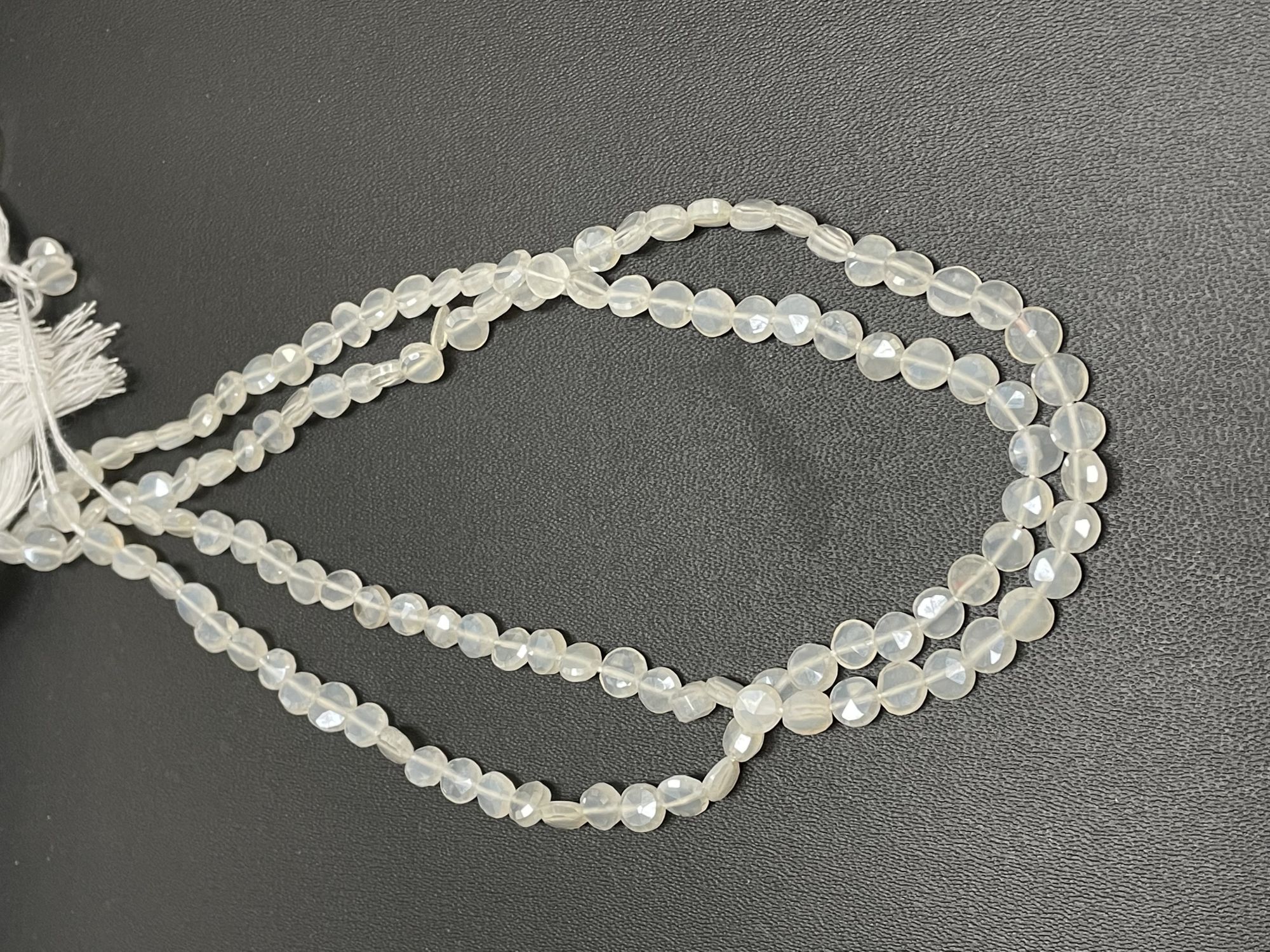 Coated Quartz Coin Faceted