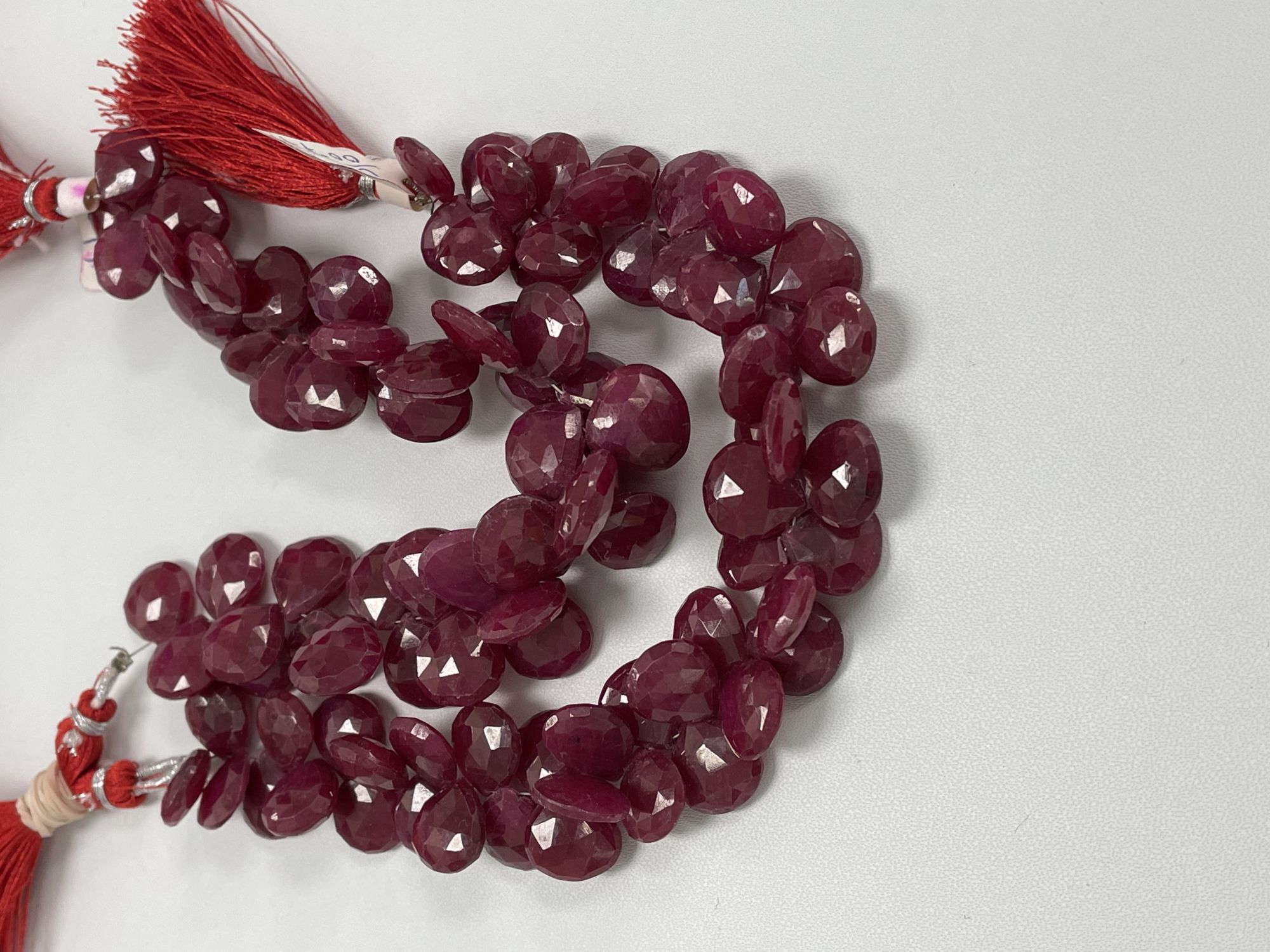 Dyed Ruby Heart Faceted