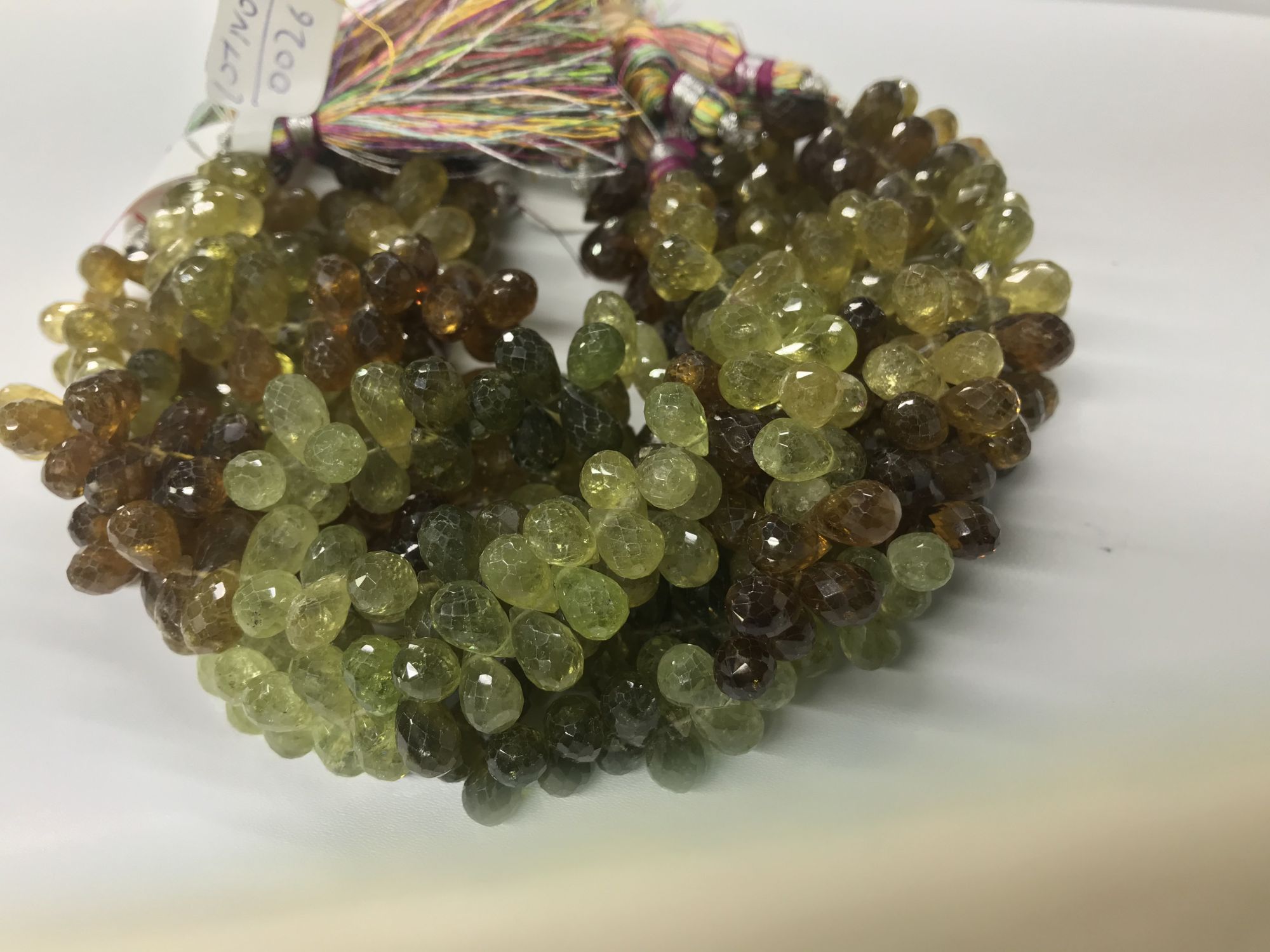 Green Grossular Garnet Drops Faceted