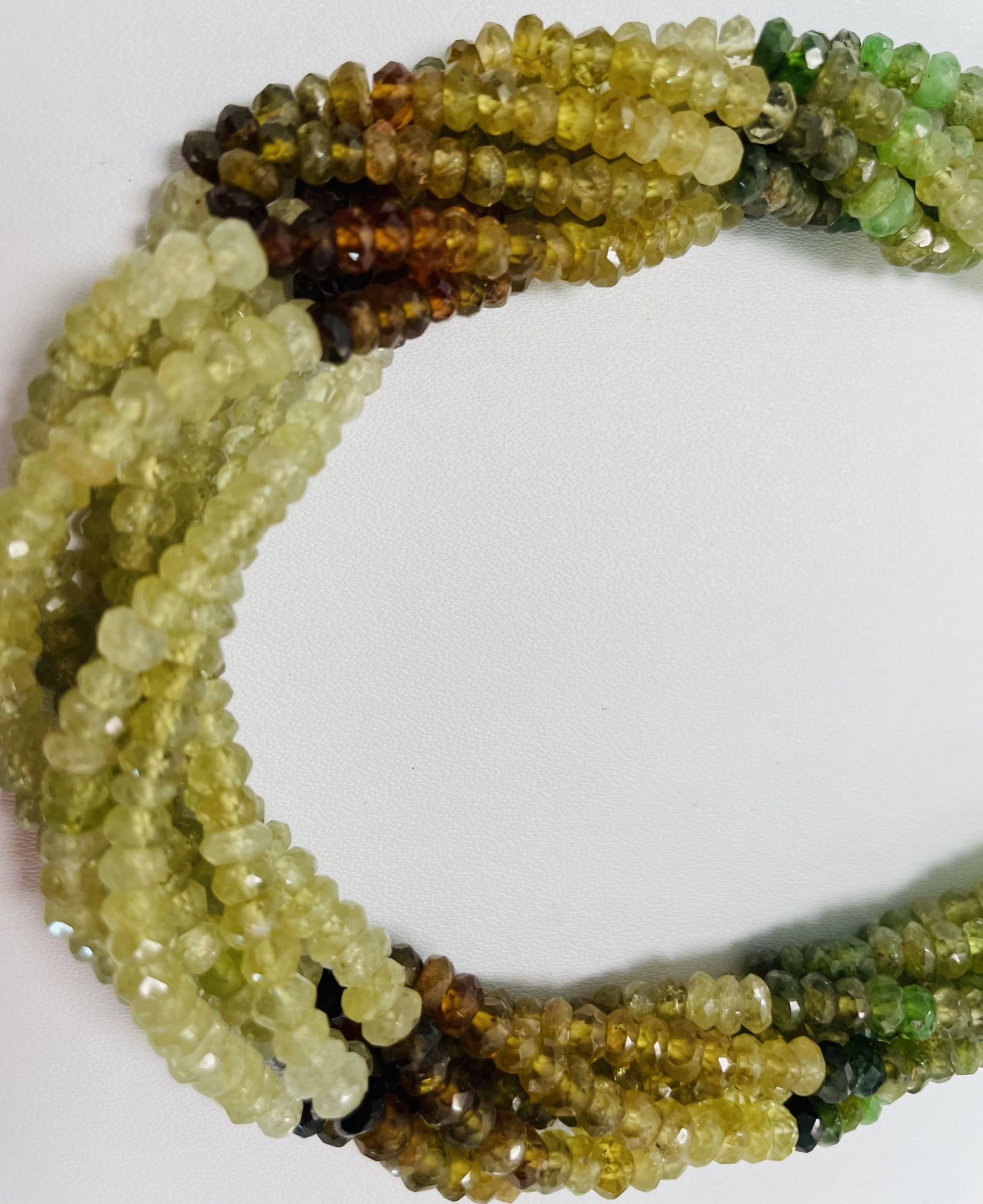 Shaded Grossular Garnet Rondelle Faceted