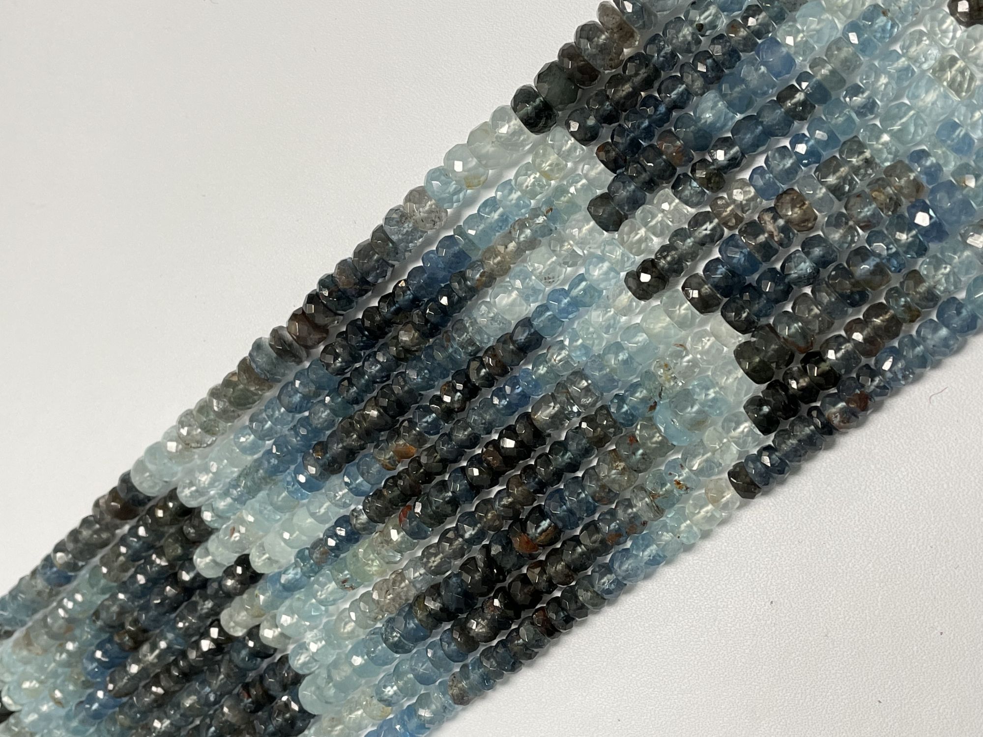Copper Aquamarine Rondelle Faceted
