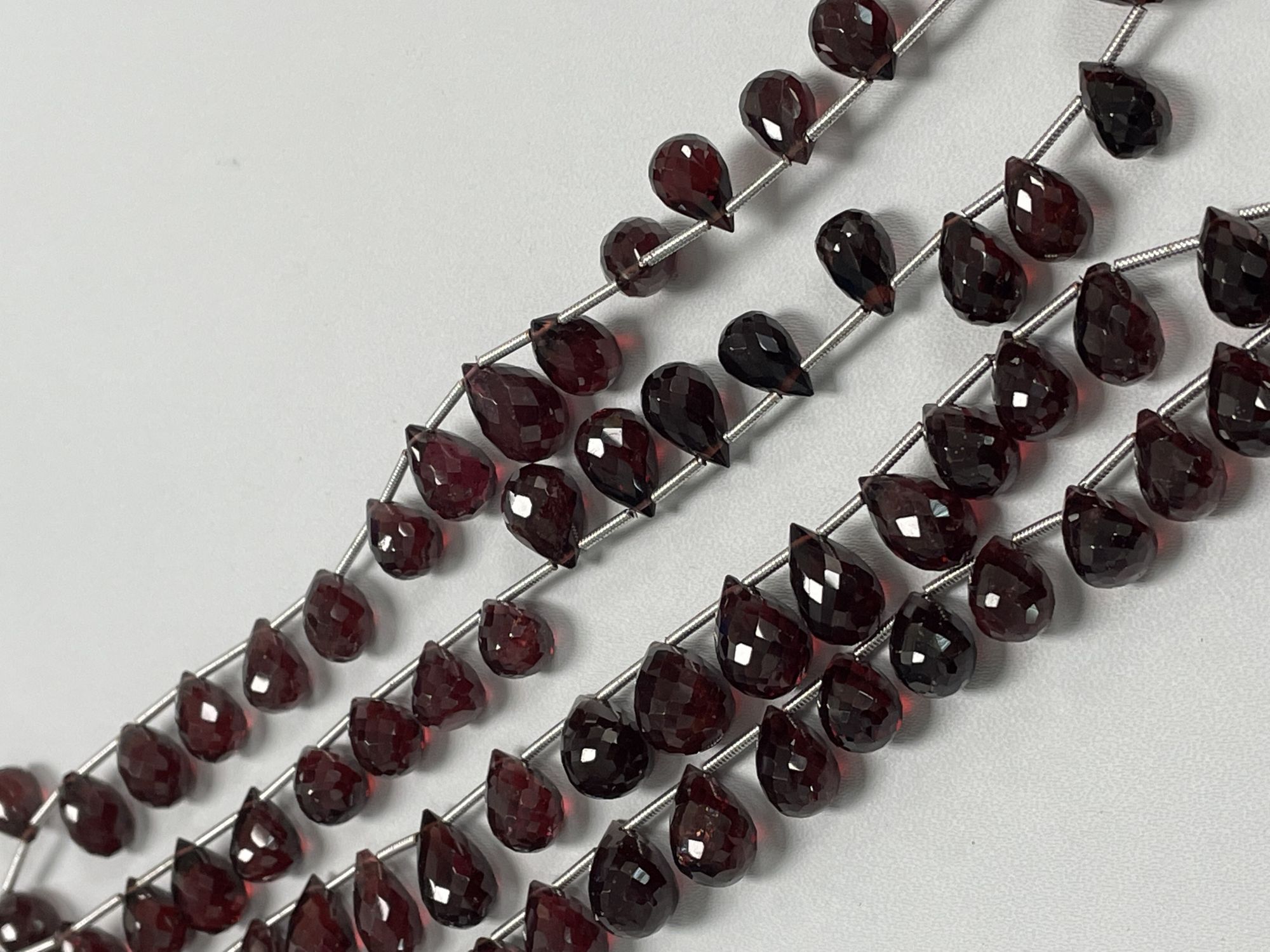 Red Garnet Drop Faceted