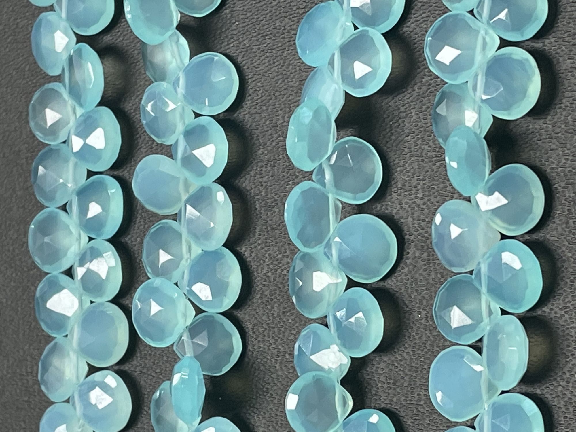 Aqua Chalcedony Heart Faceted