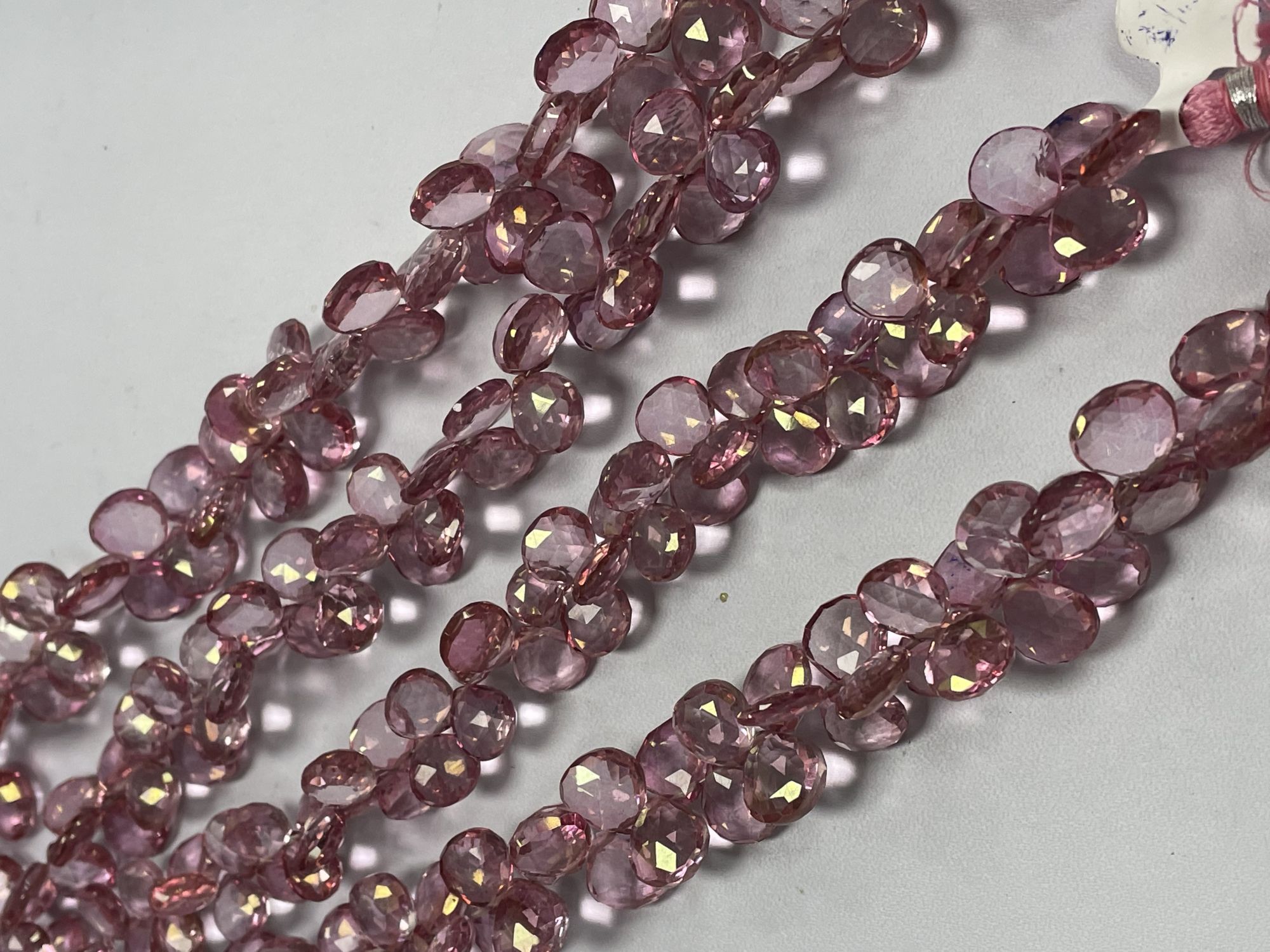 Pink Mystic Quartz Heart Faceted