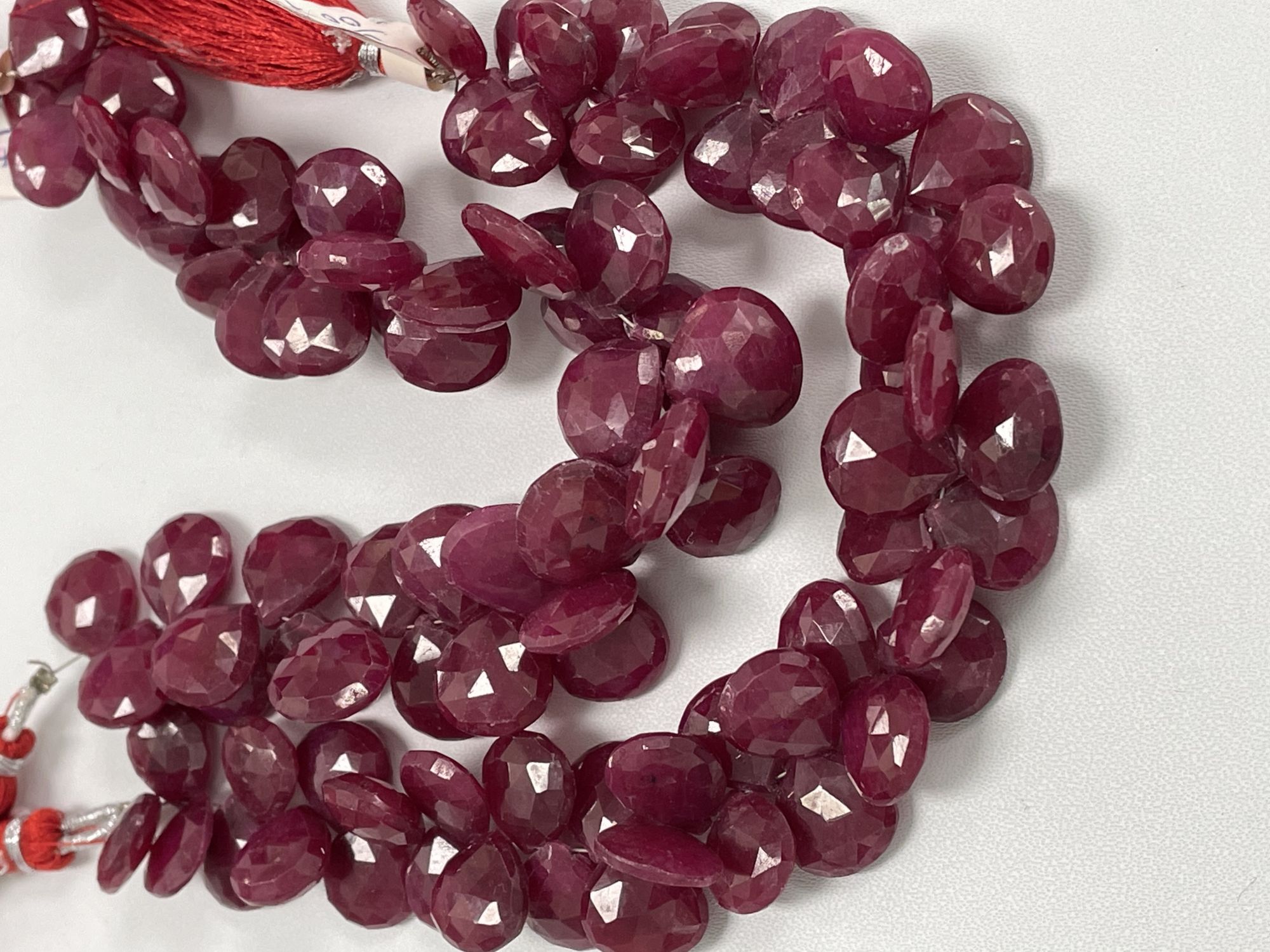 Dyed Ruby Heart Faceted