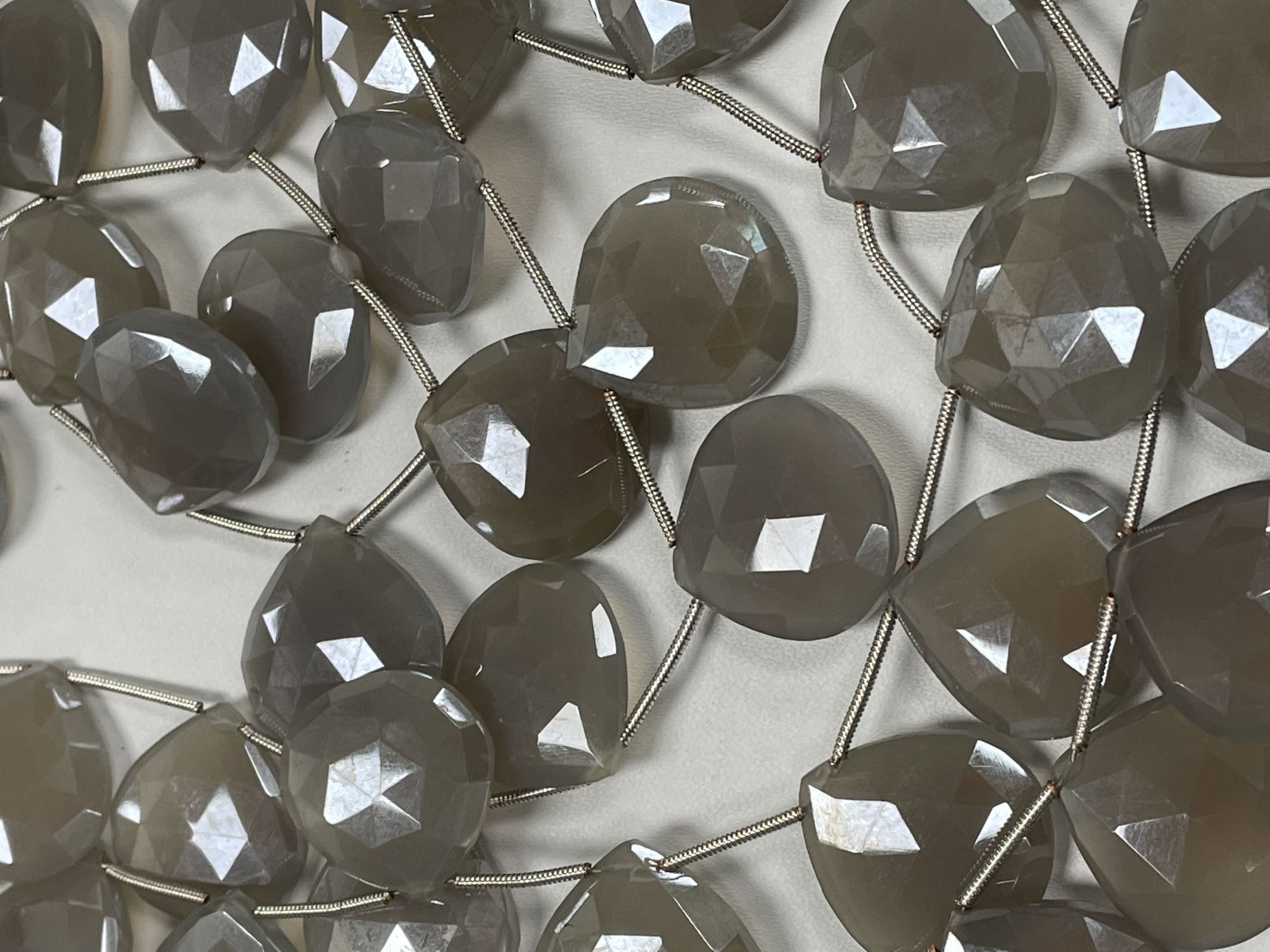 Coated Chalcedony Hearts Faceted