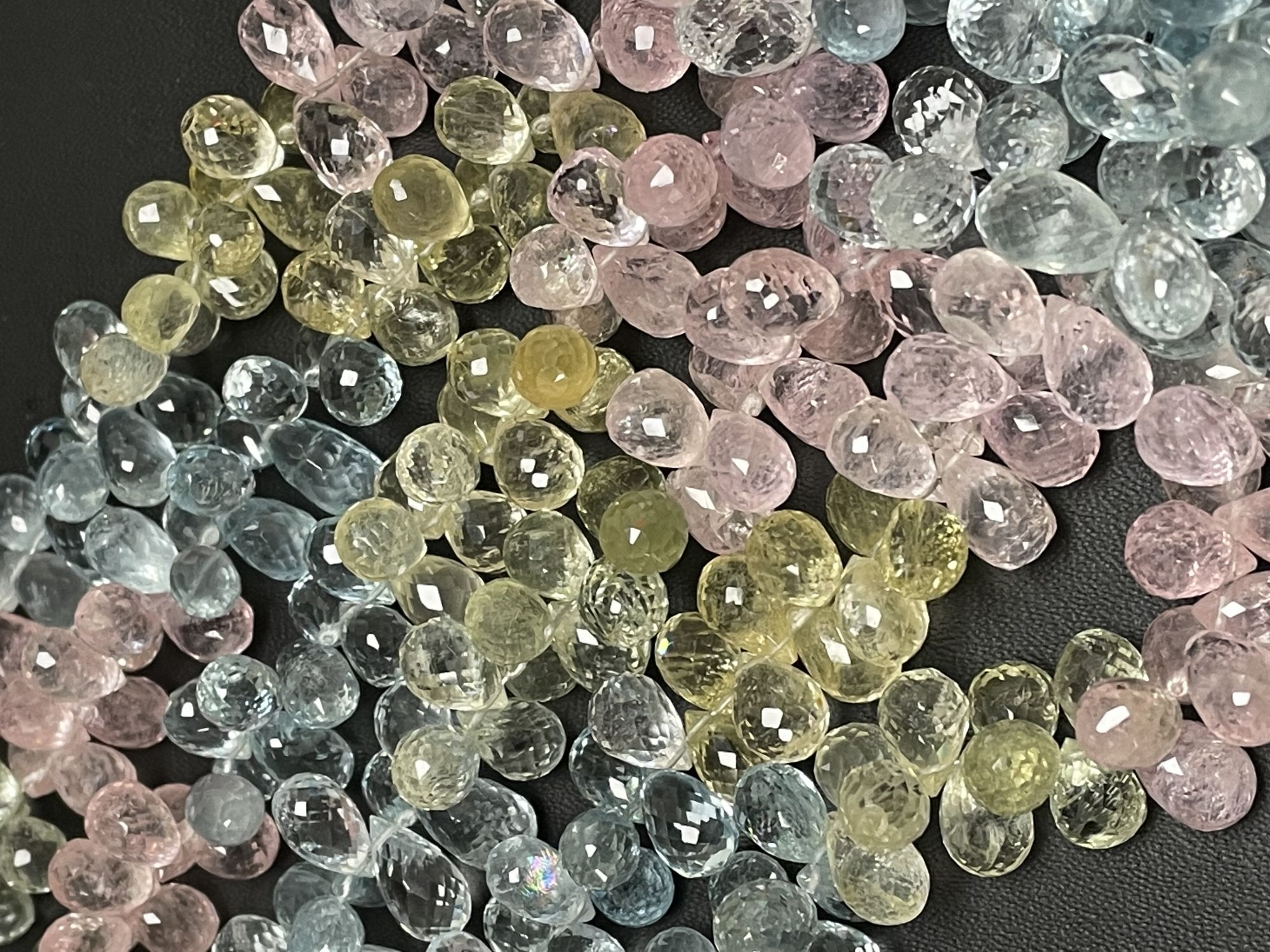 Multi Aquamarine Drop Faceted