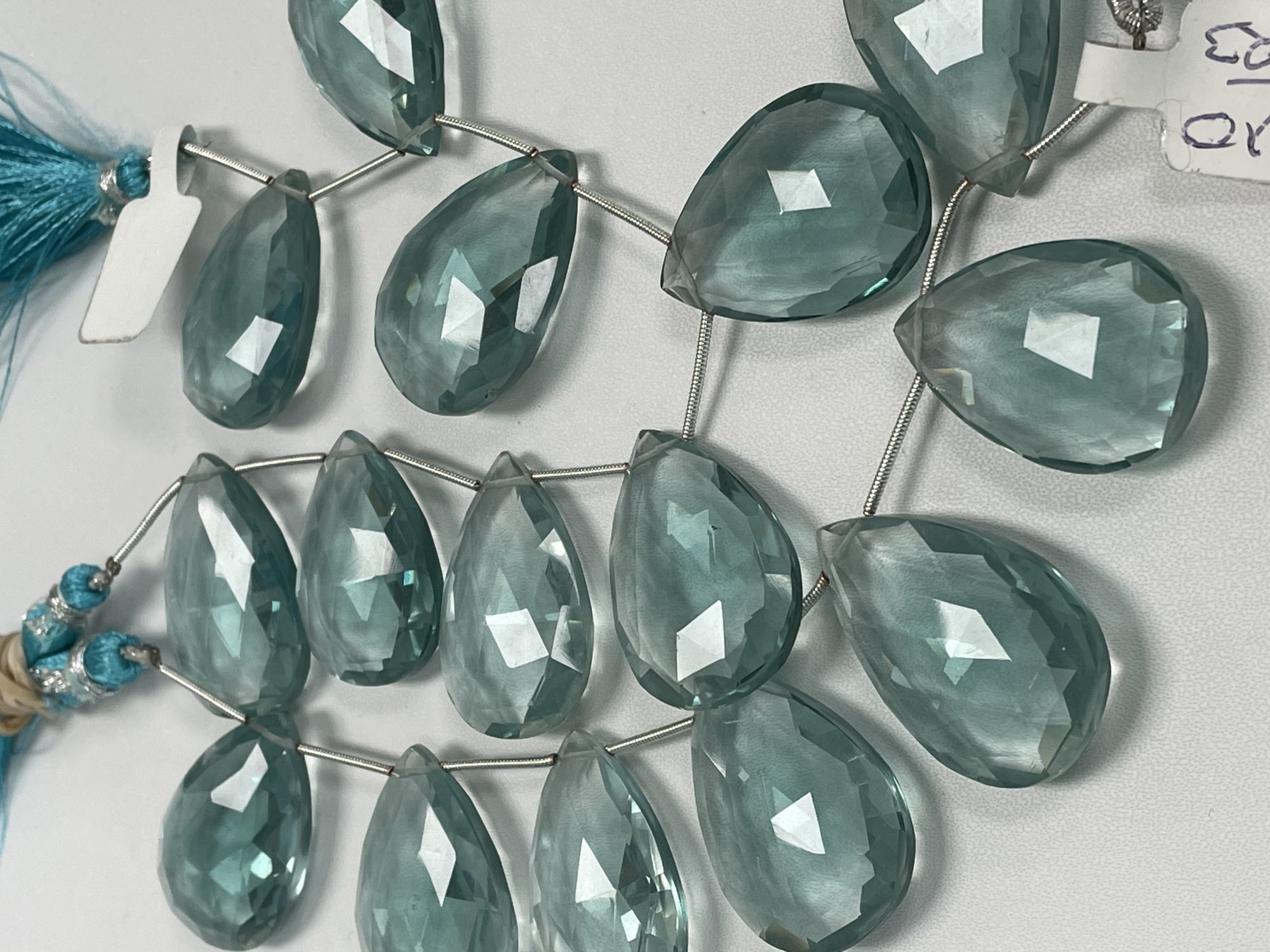Aquamarine Hydro Quartz Pear Faceted