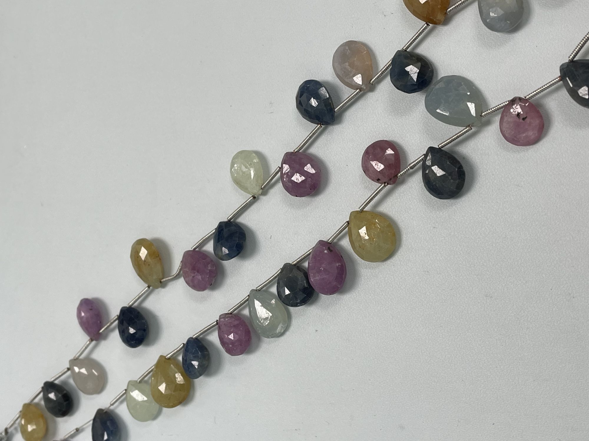 Multi Color Sapphire Pear Faceted