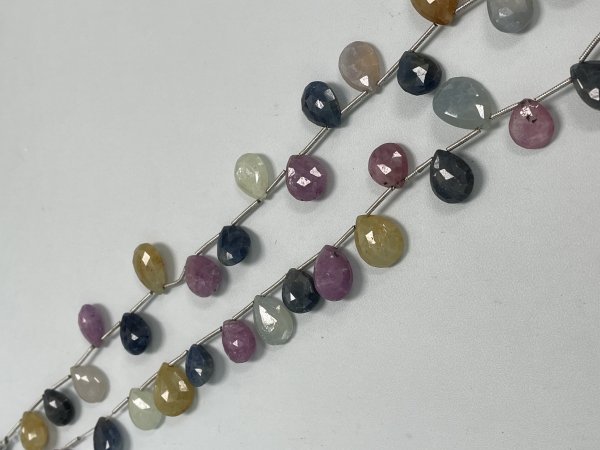 Multi Color Sapphire Pear Faceted