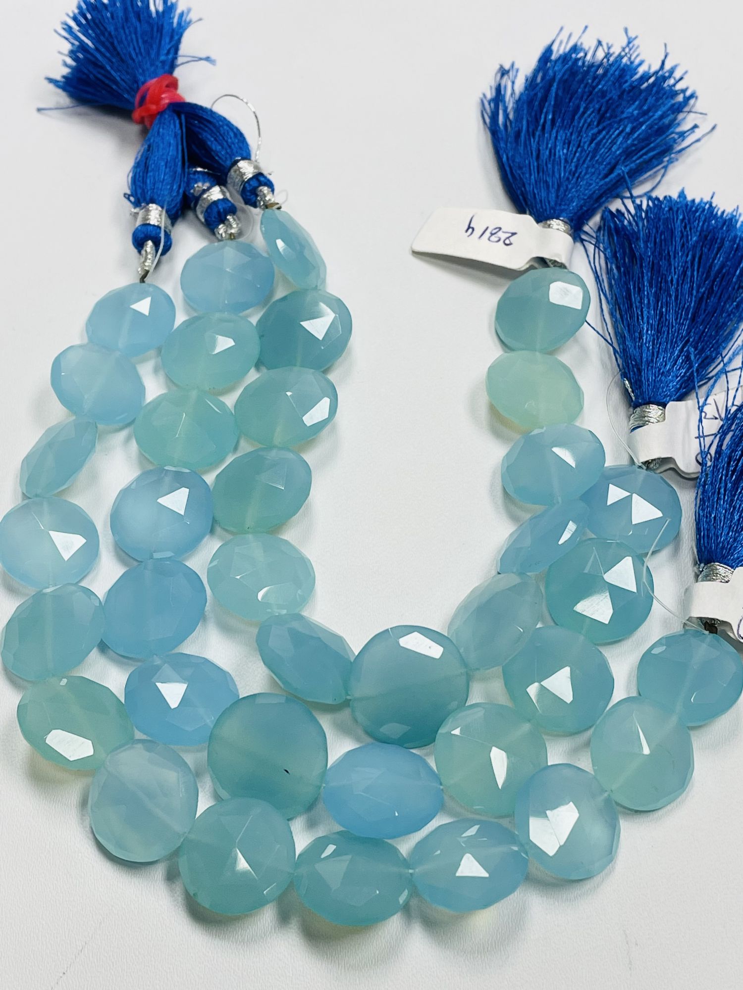 Blue Chalcedony Coin Faceted