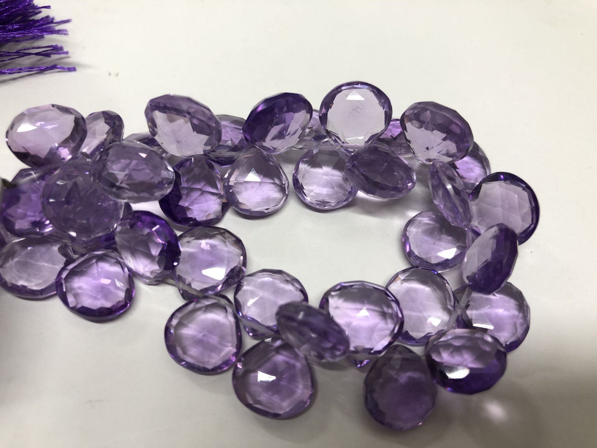 Amethyst Hearts Faceted