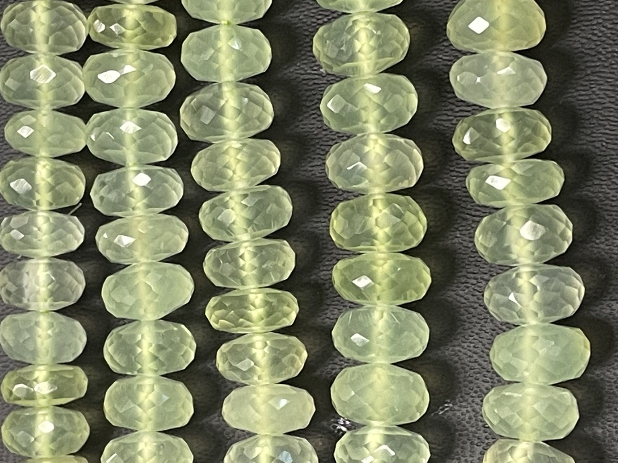 Green Chalcedony Rondelles Faceted