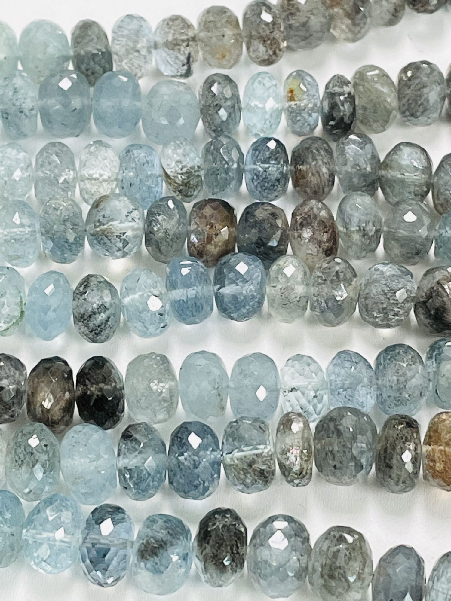 Copper Aquamarine Rondelle Faceted