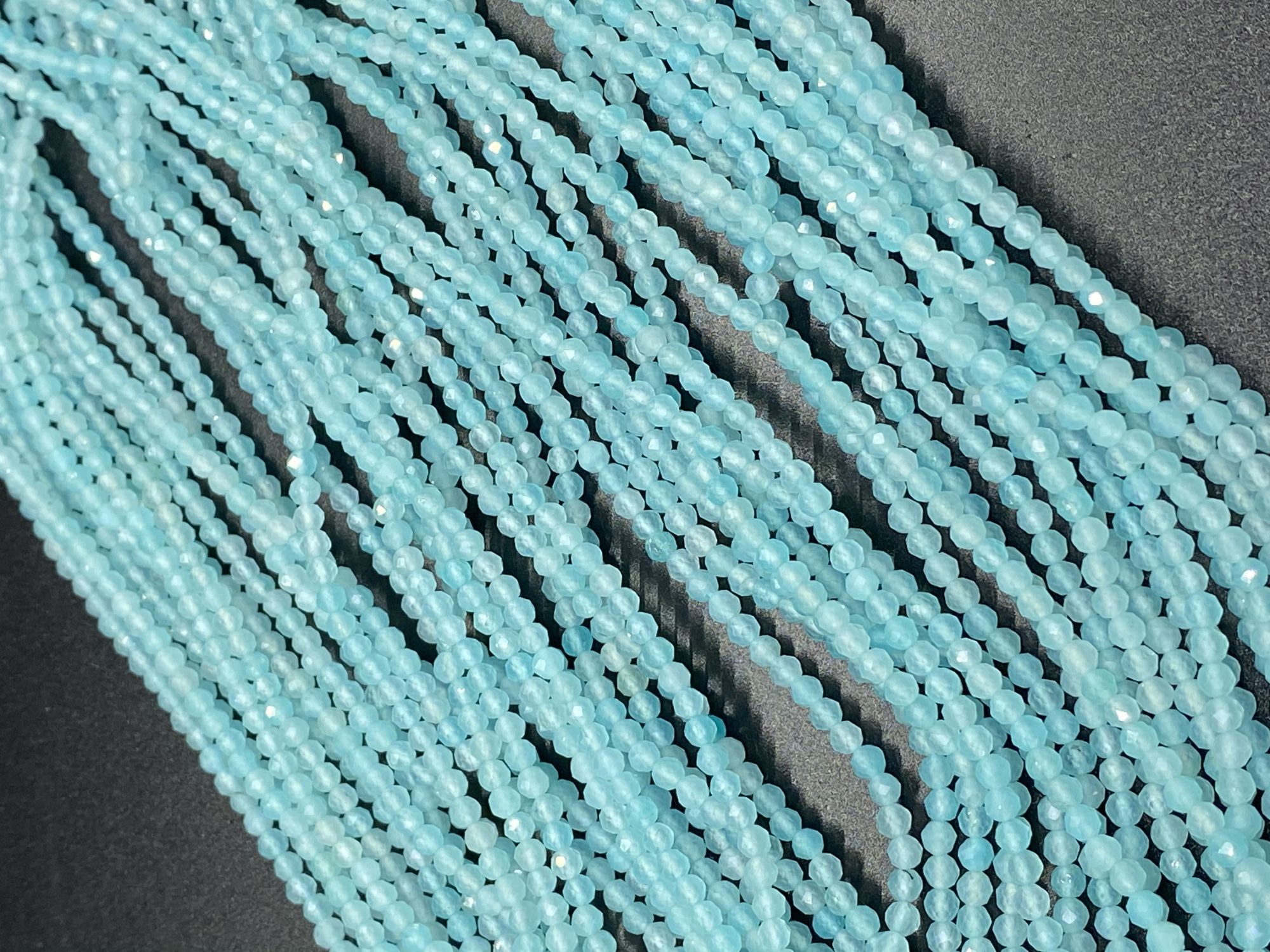 Aqua Chalcedony Rounds Faceted