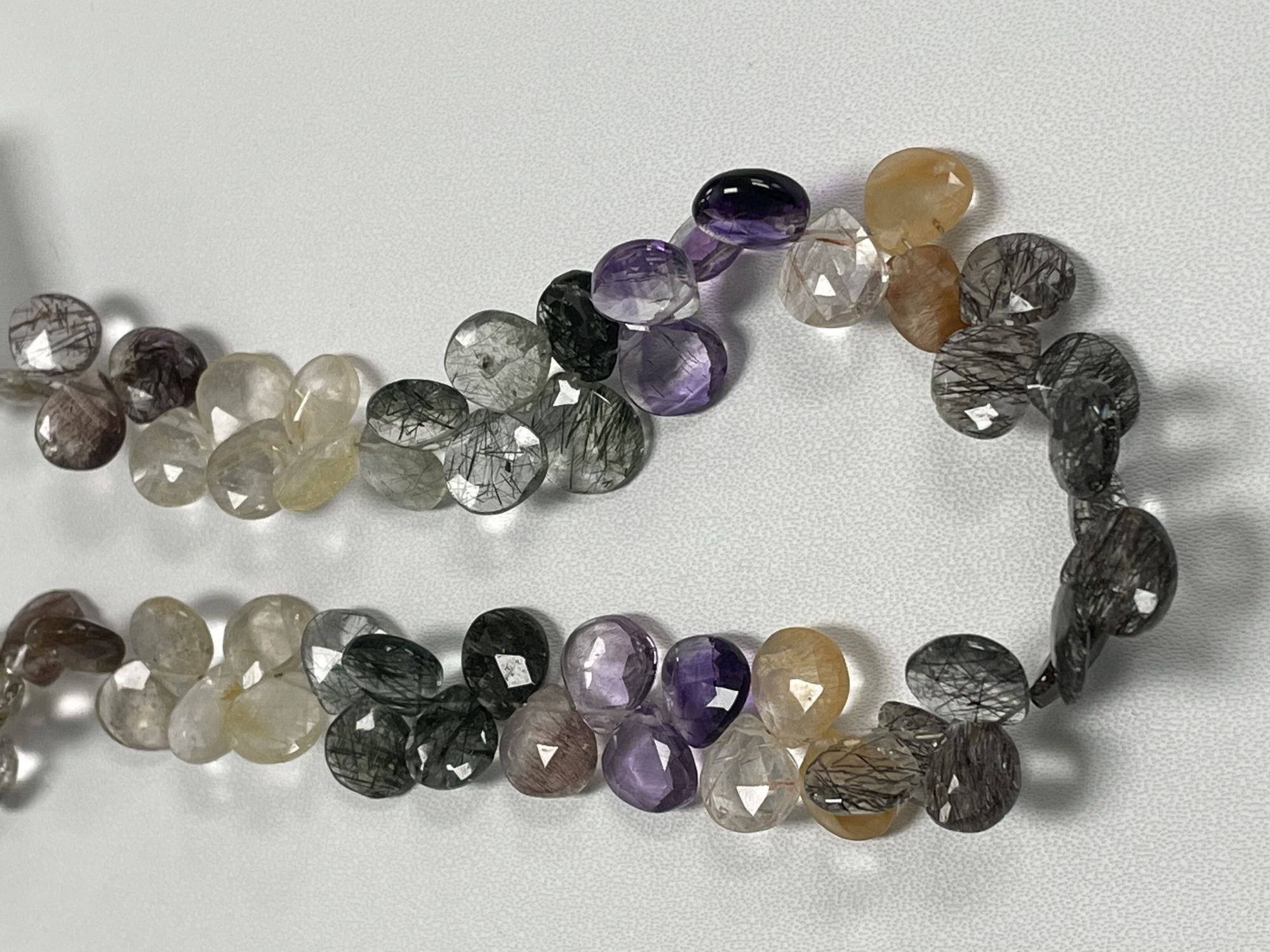 Multi Rutilated Quartz Heart Faceted