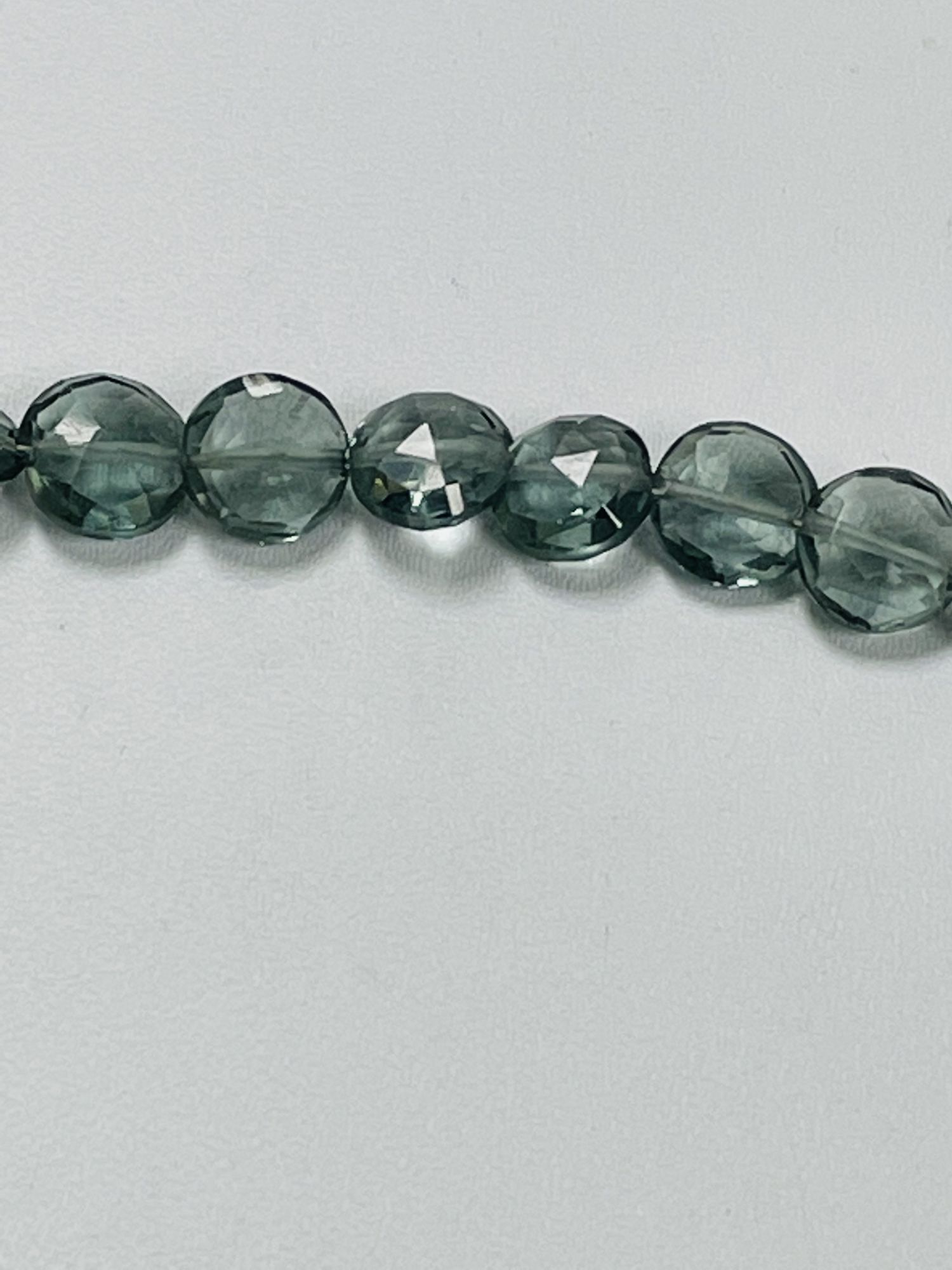 Grey Hydro Quartz Coin Faceted