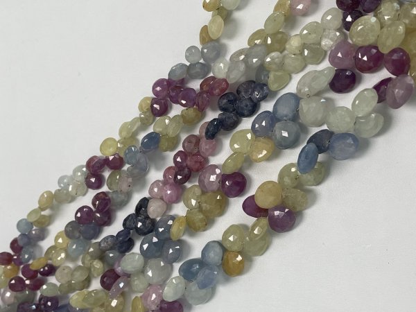 Multi Color Sapphire Heart Faceted