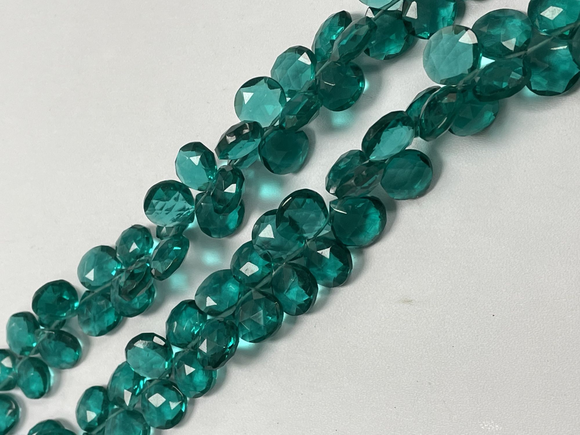 Teal Hydro Quartz Heart Faceted