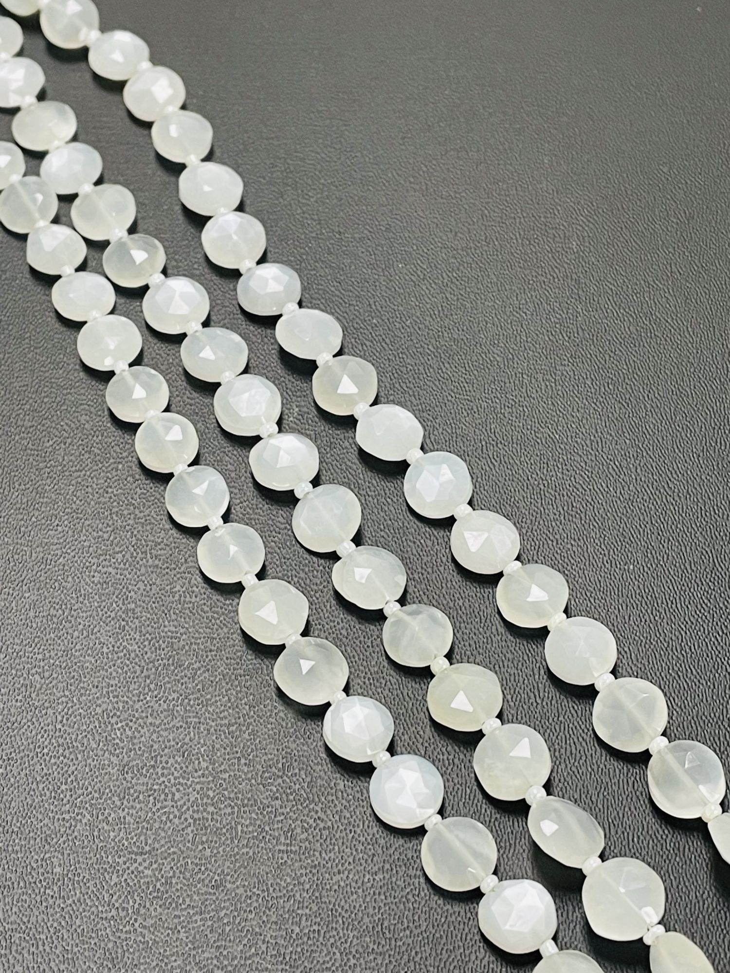 White Moonstone Coin Faceted