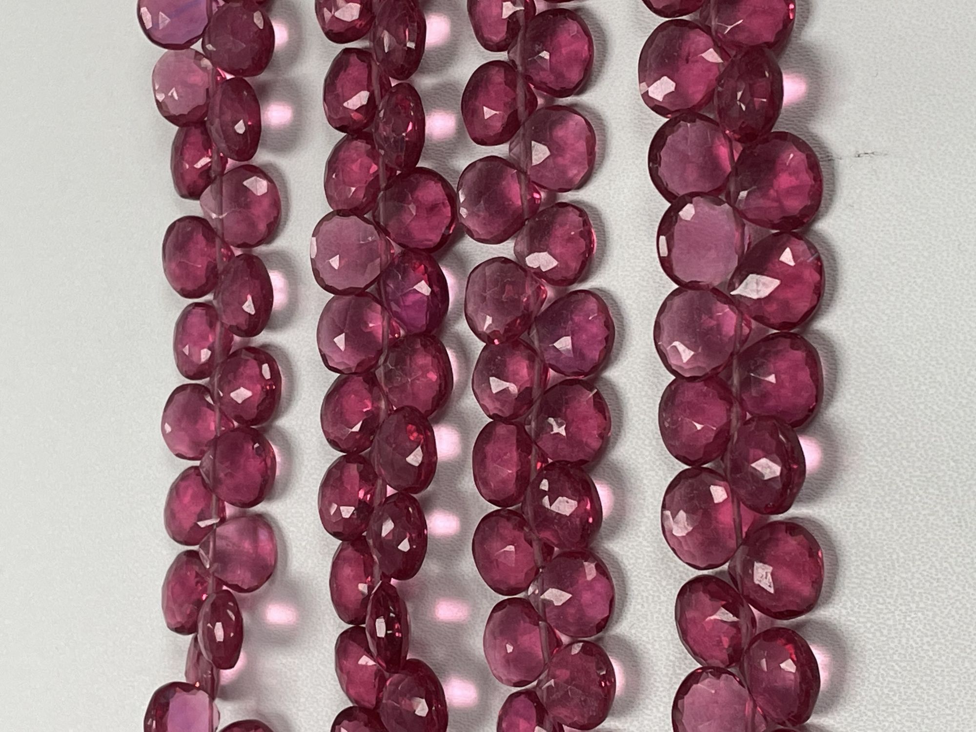 Rubilite Hydro Quartz Heart Faceted