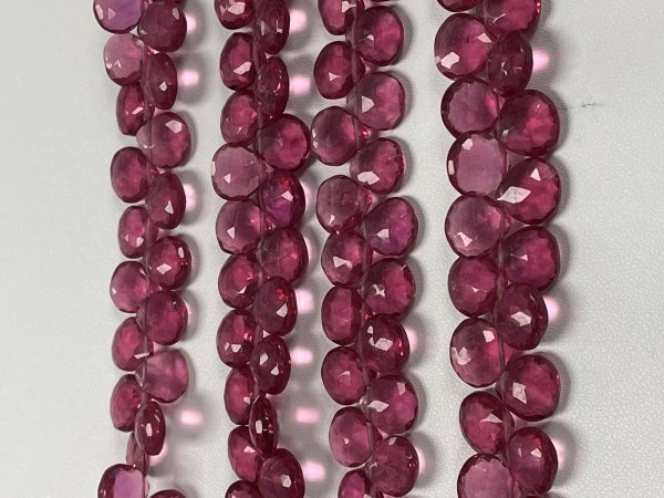 Rubilite Hydro Quartz Heart Faceted