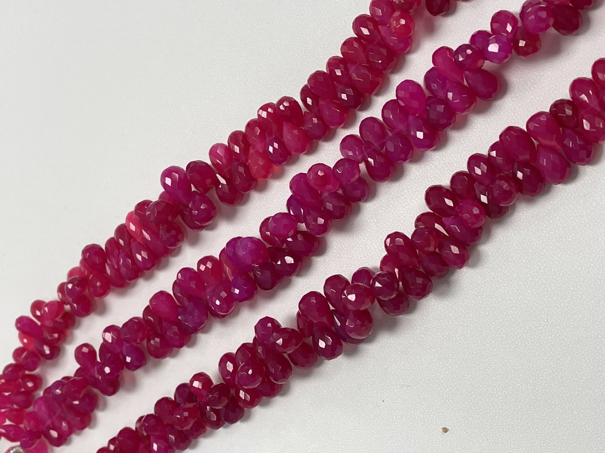 Pink Chalcedony Drop Faceted