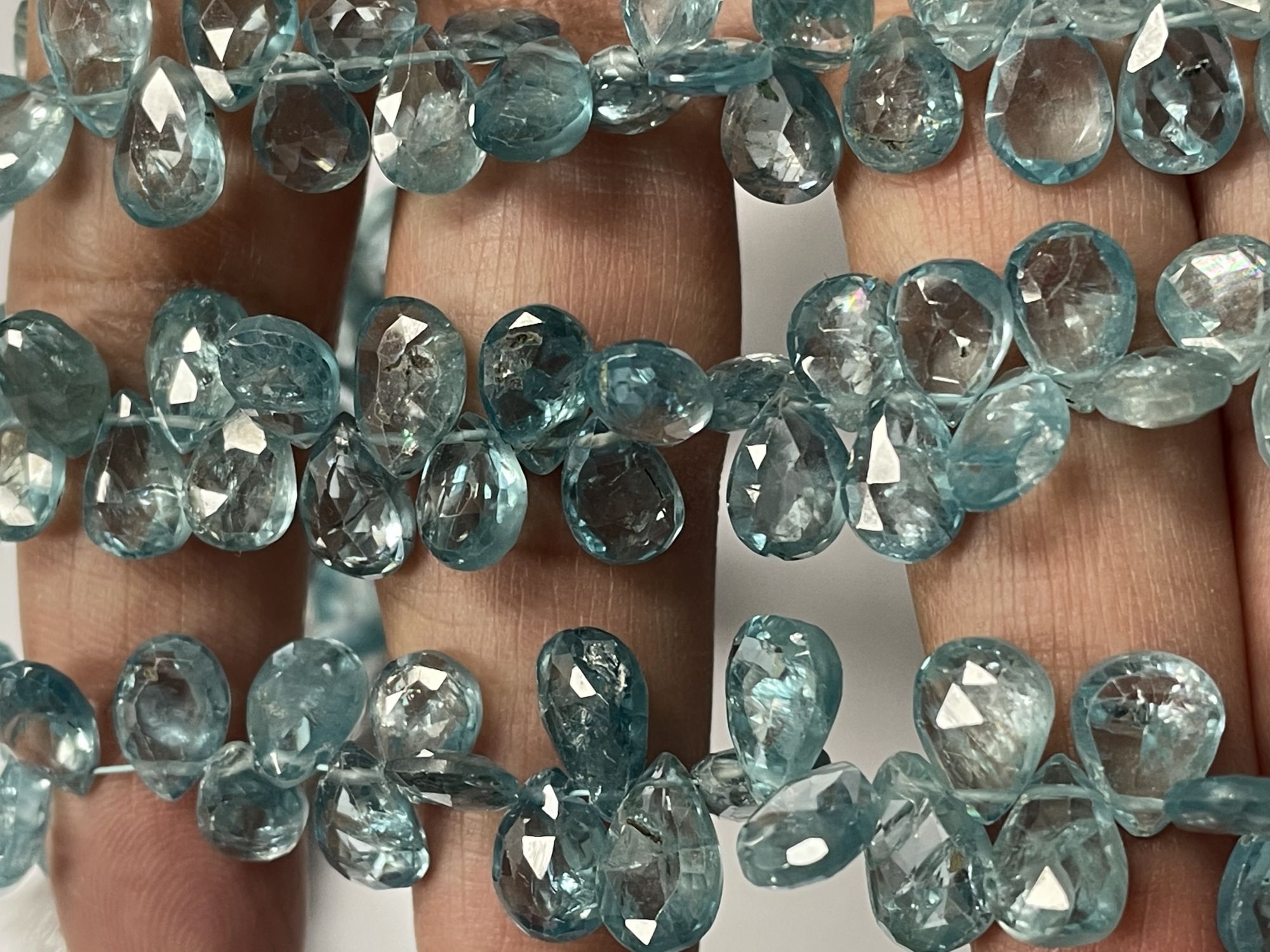 Blue Zircon Pear Faceted
