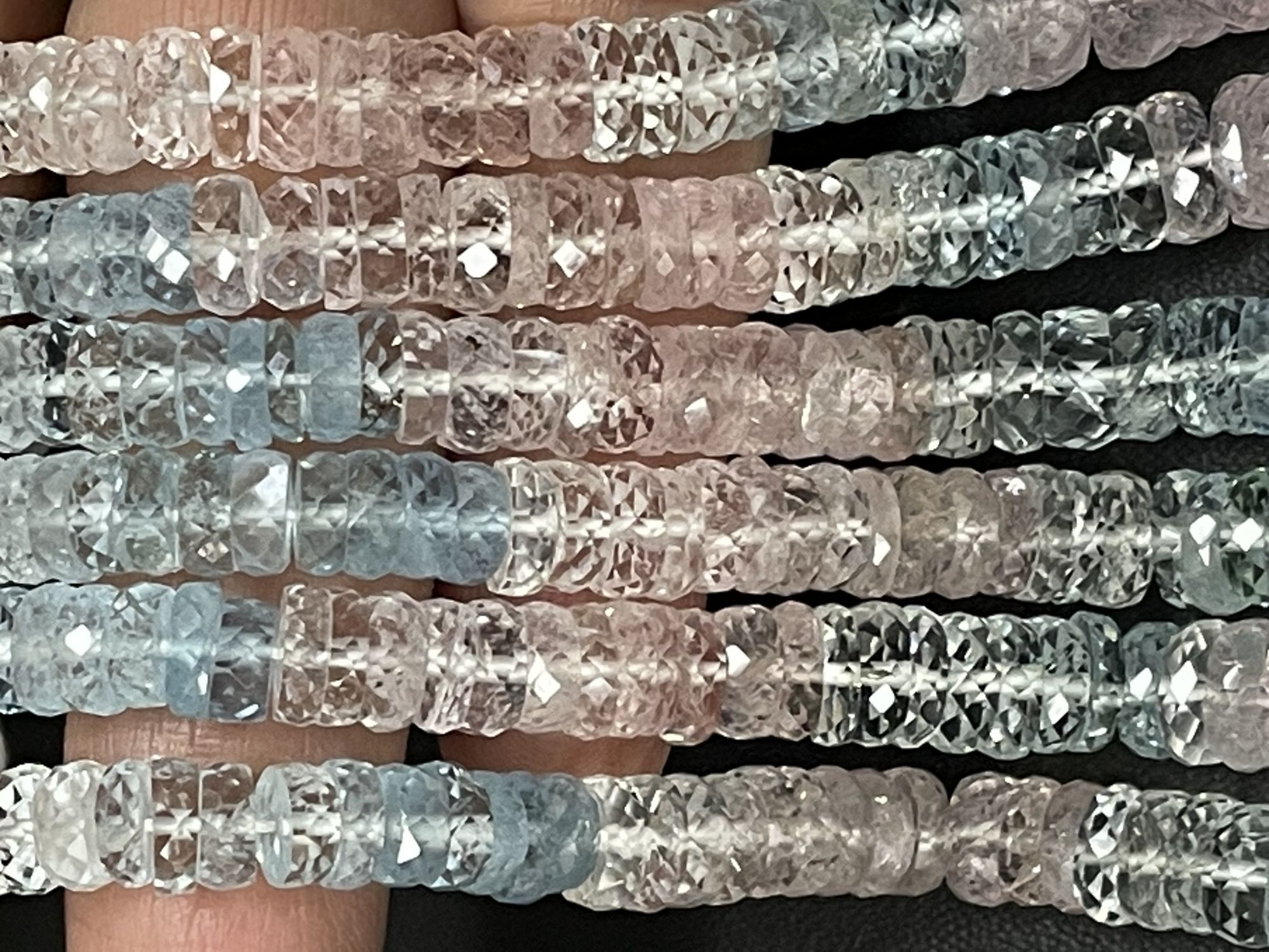 Multi Aquamarine Tire Faceted