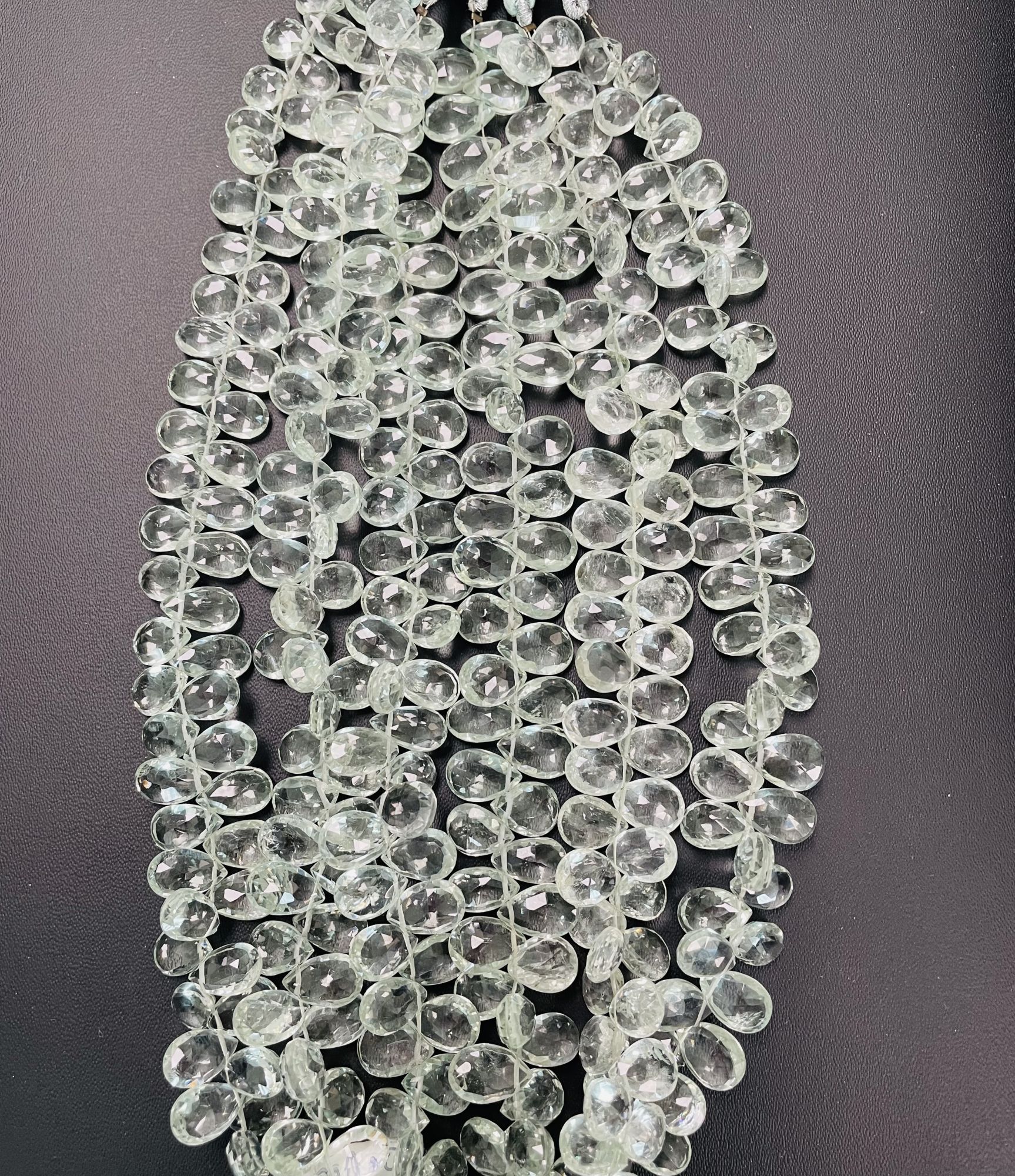 Green Amethyst Pears Faceted