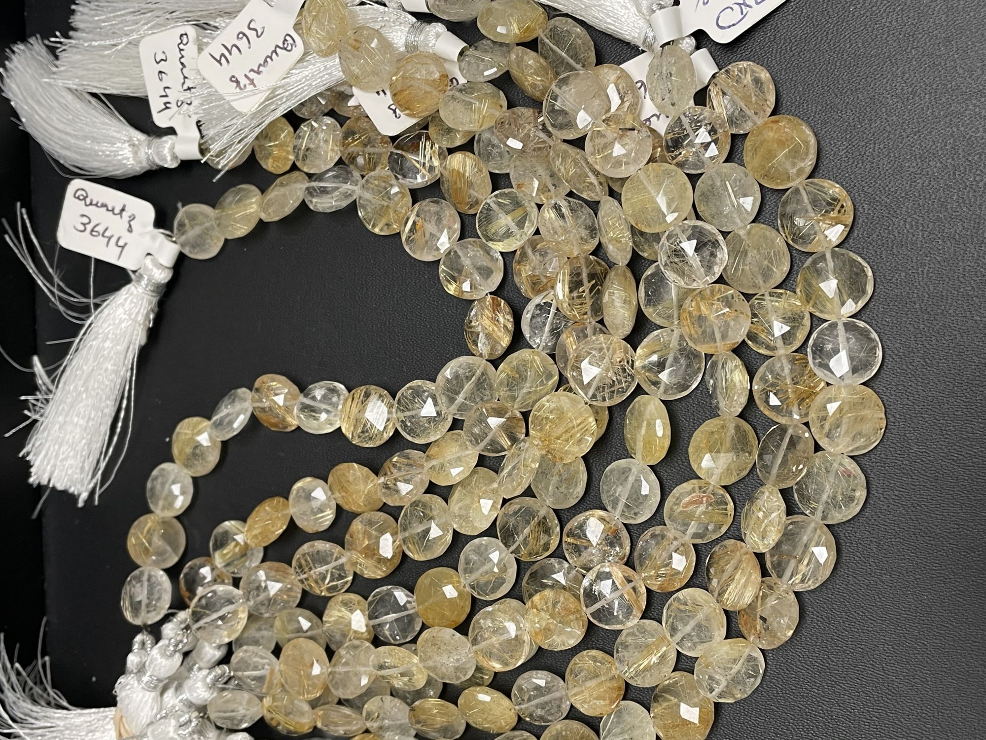 Golden Rutilated Quartz Coin Faceted