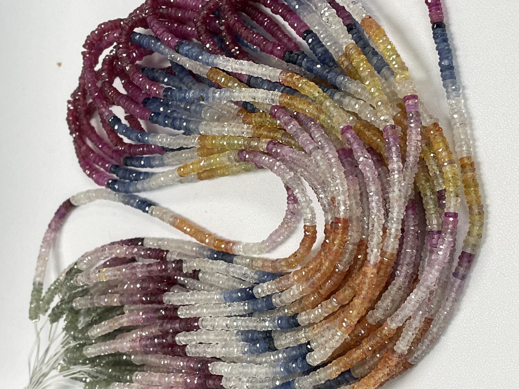 Multi Color Sapphire Tire Faceted