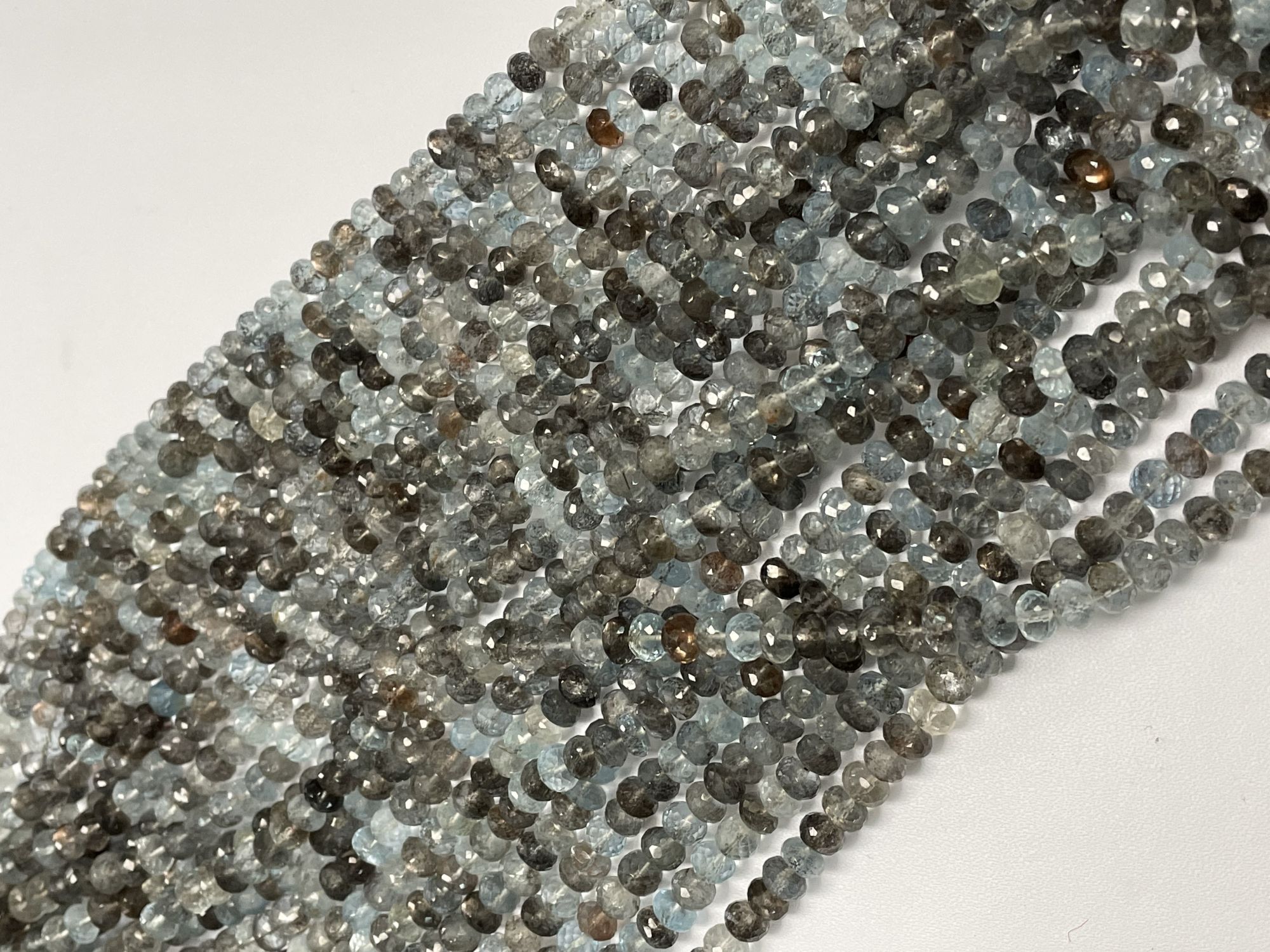 Copper Aquamarine Rondelle Faceted