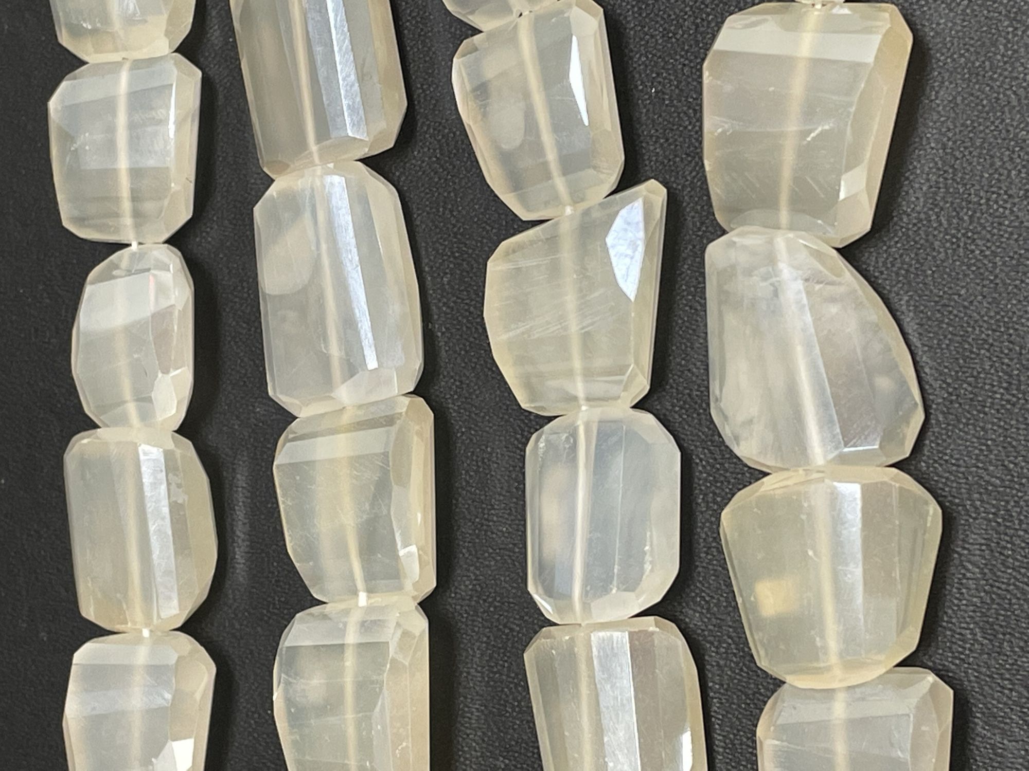 Pearl White Chalcedony Nuggets Faceted