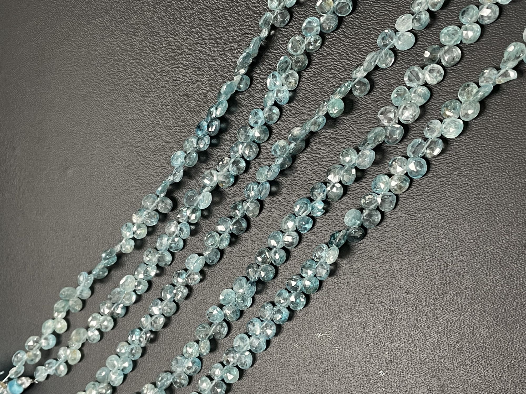 Blue Zircon Heart Faceted