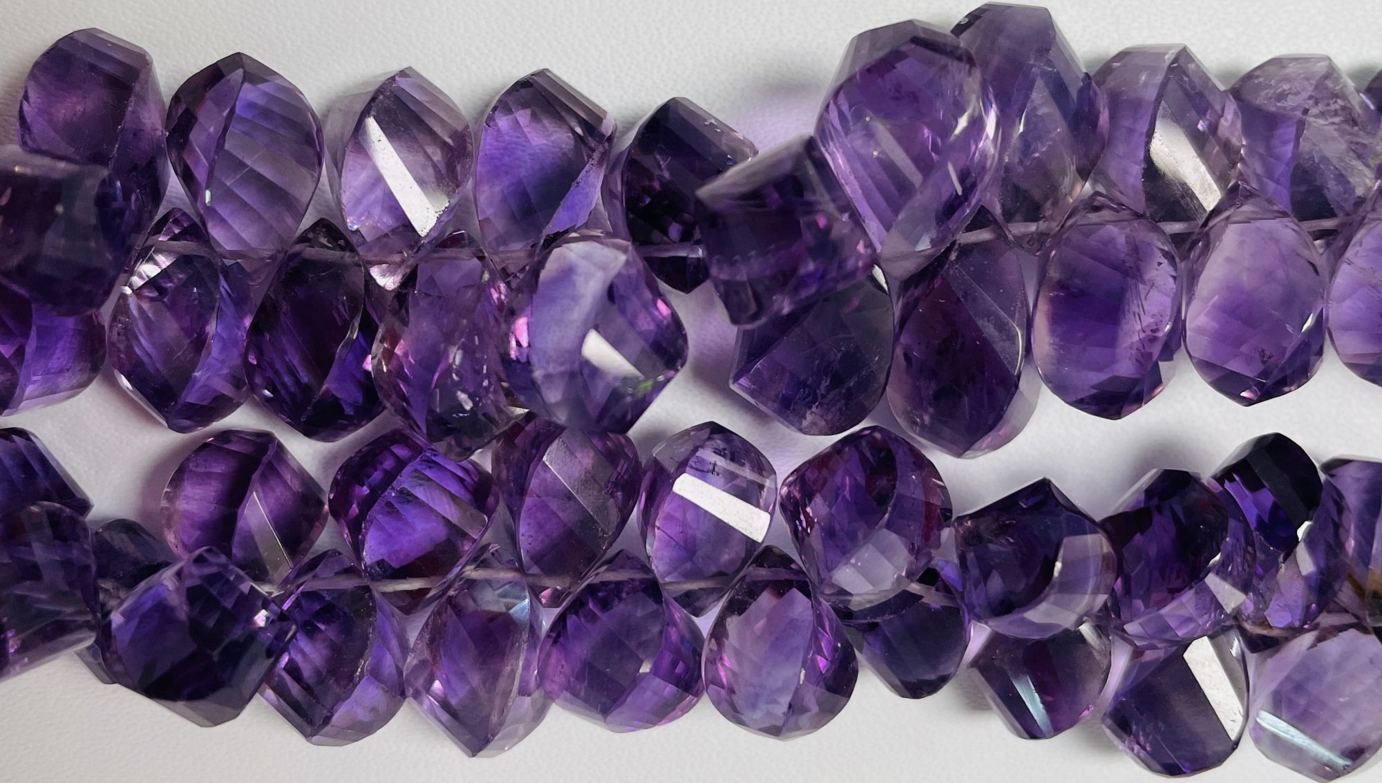 Purple Amethyst Twisted Drop Faceted