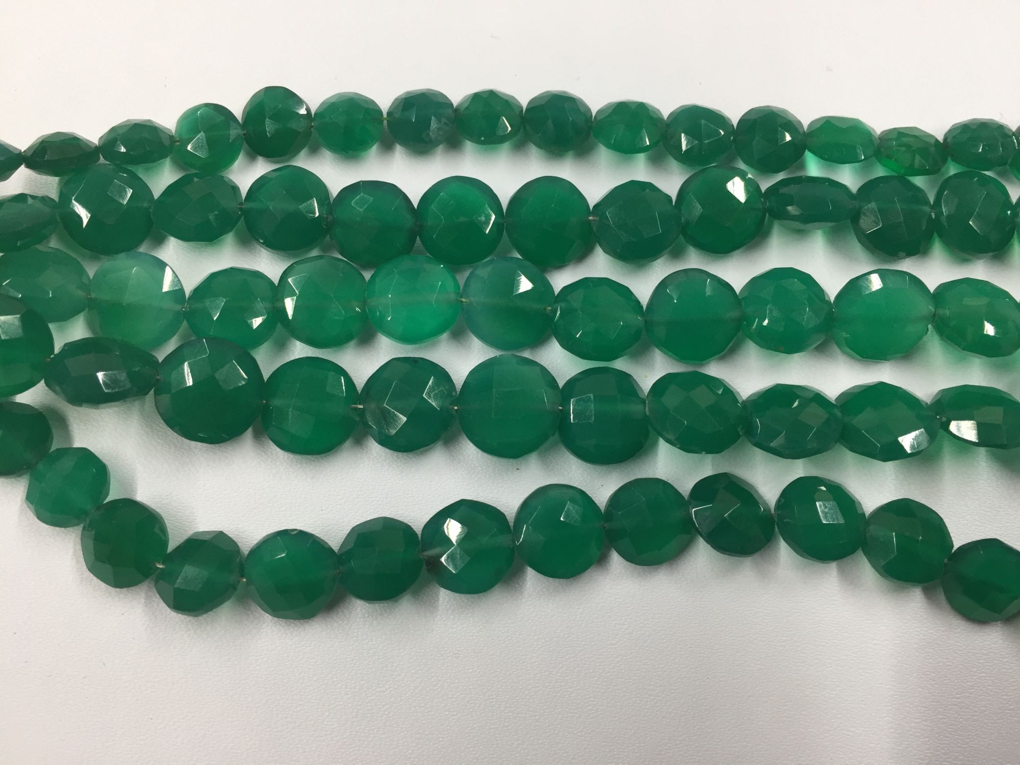 Green Onyx Coin Faceted