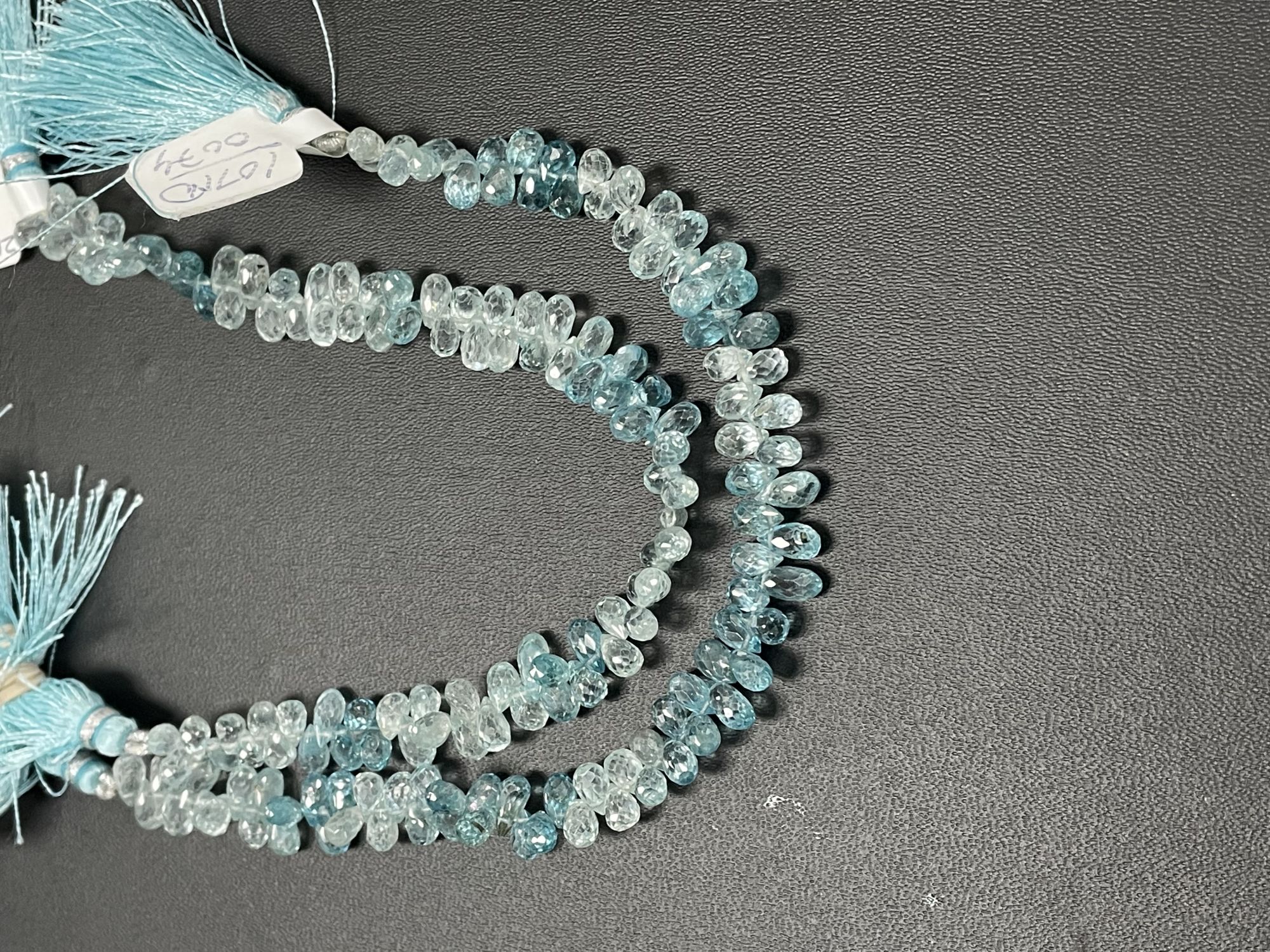 Blue Zircon Drop Faceted