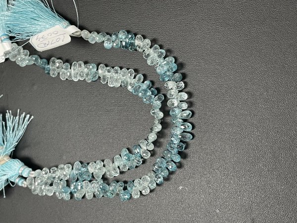Blue Zircon Drop Faceted