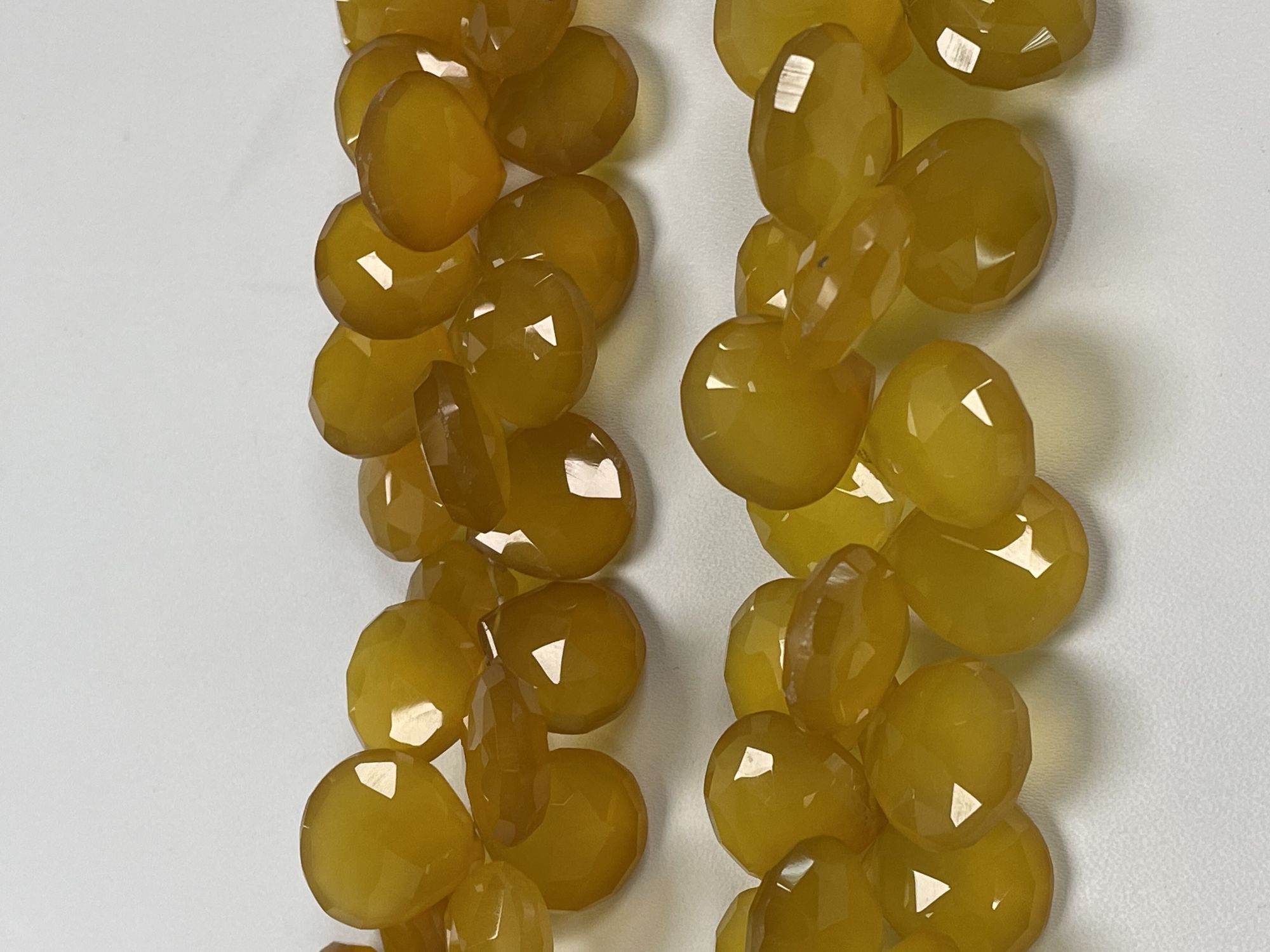 Yellow Chalcedony Heart Faceted