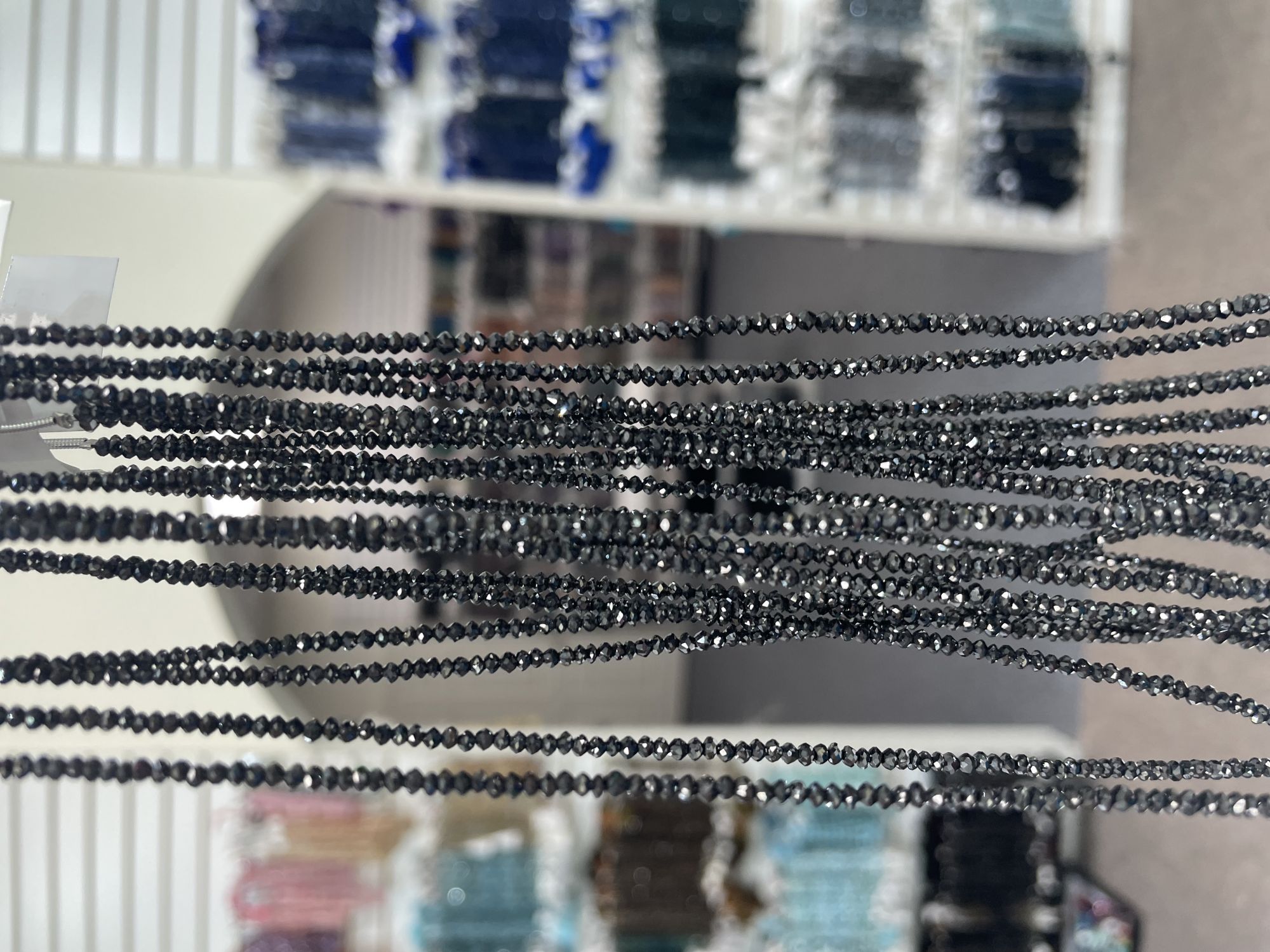 Black Diamonds Rondelles Faceted